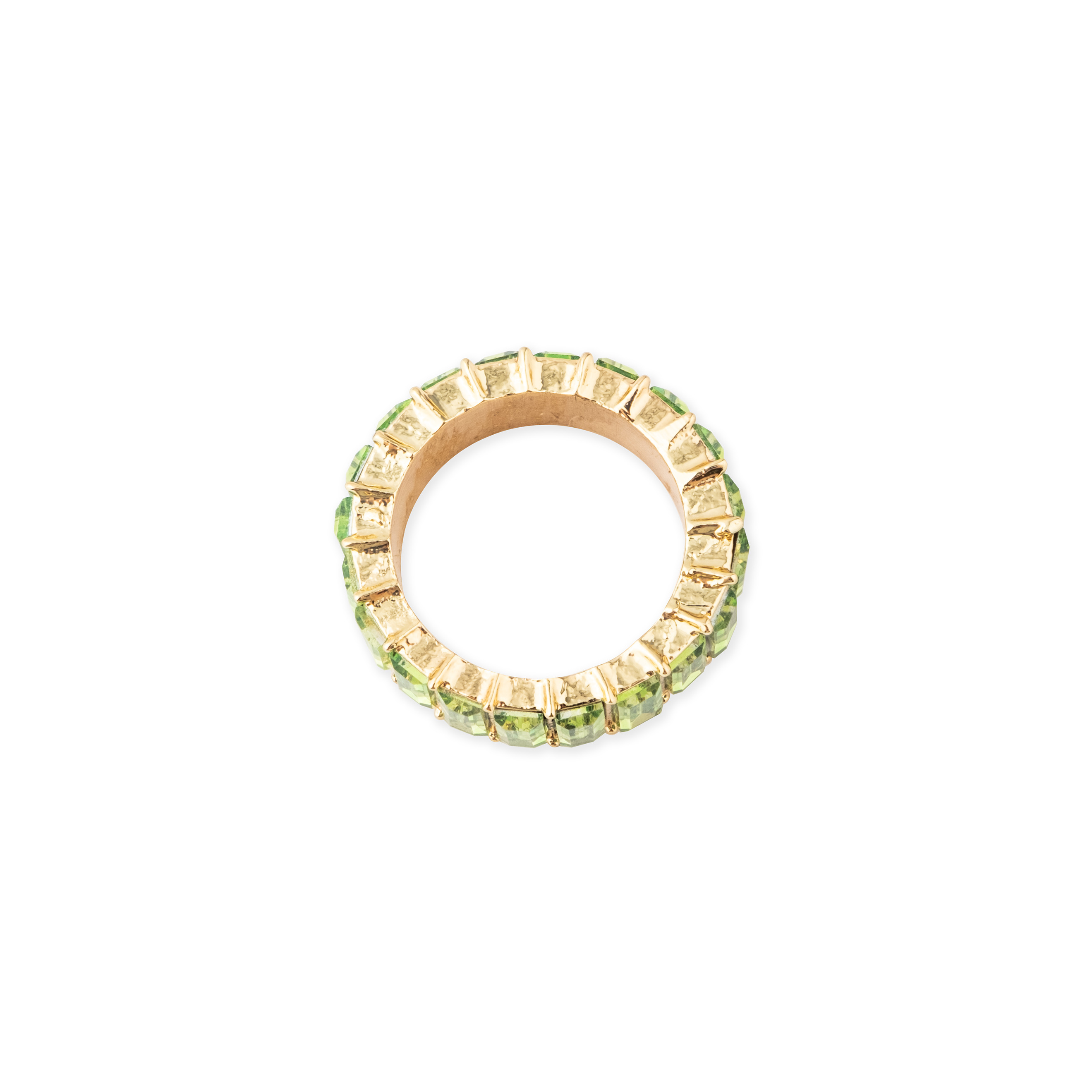 ring with green crystals