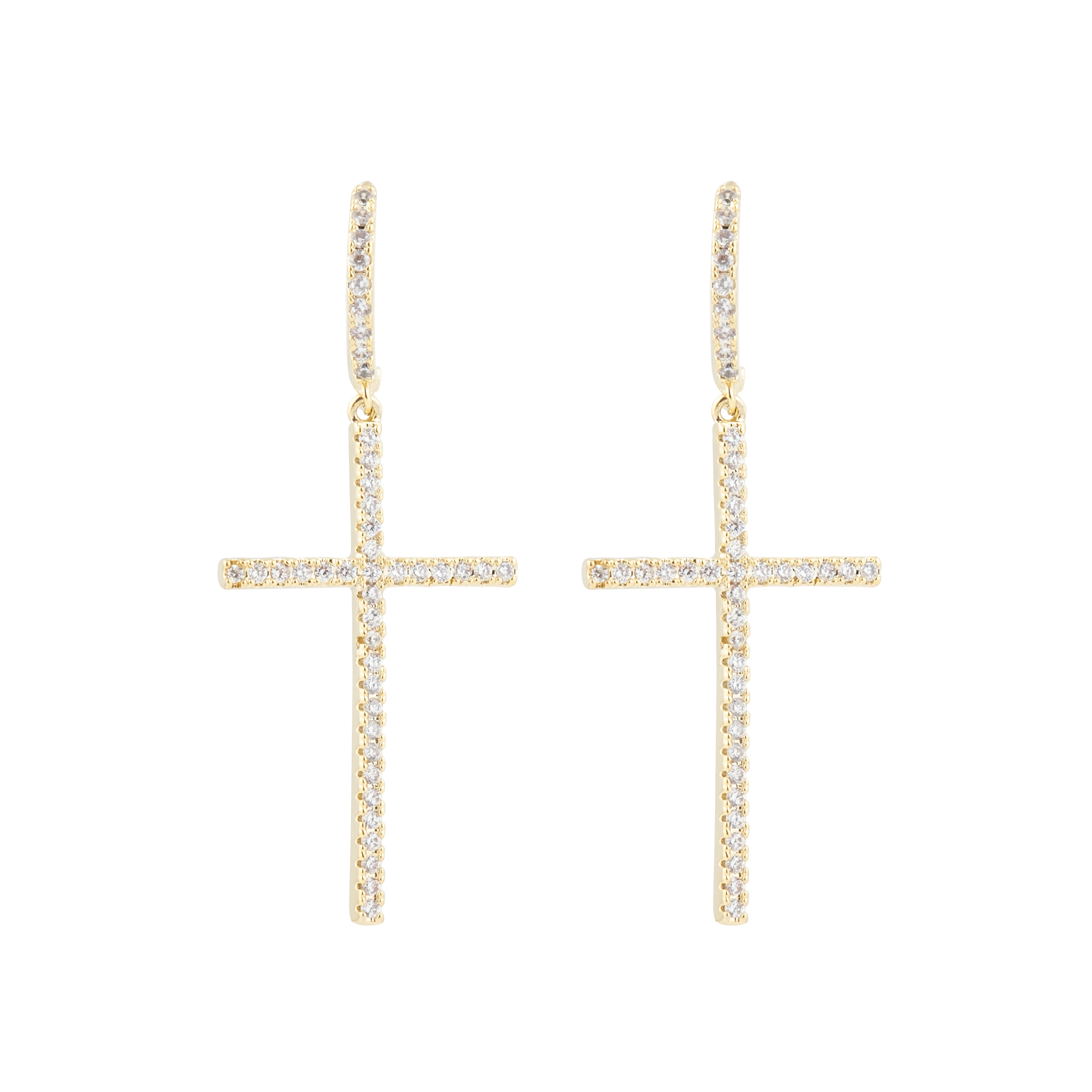 Thin Cross Earrings