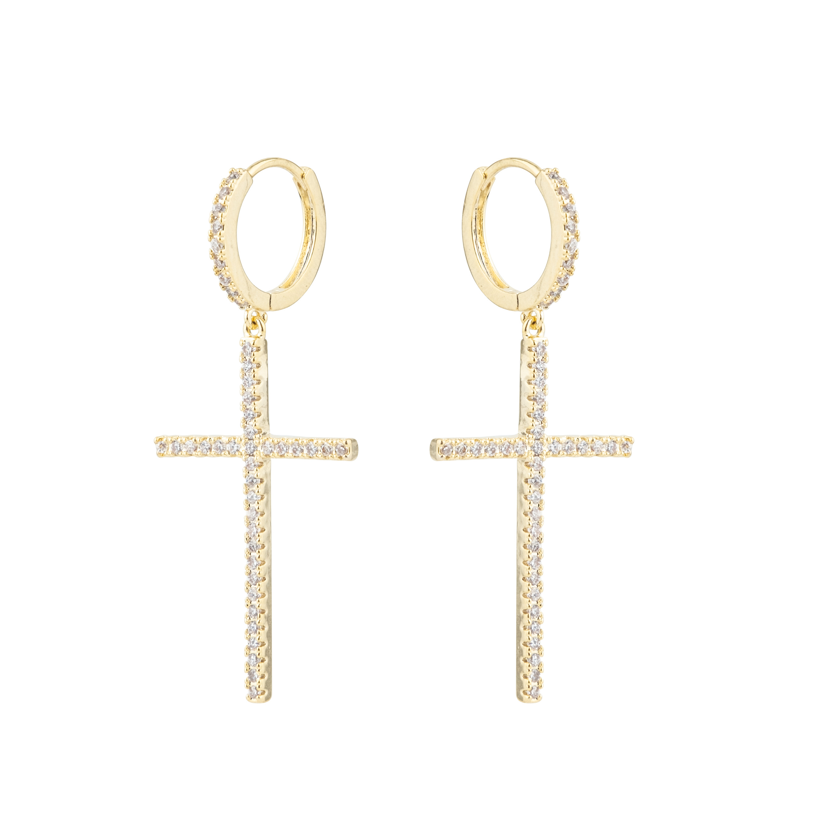 Thin Cross Earrings