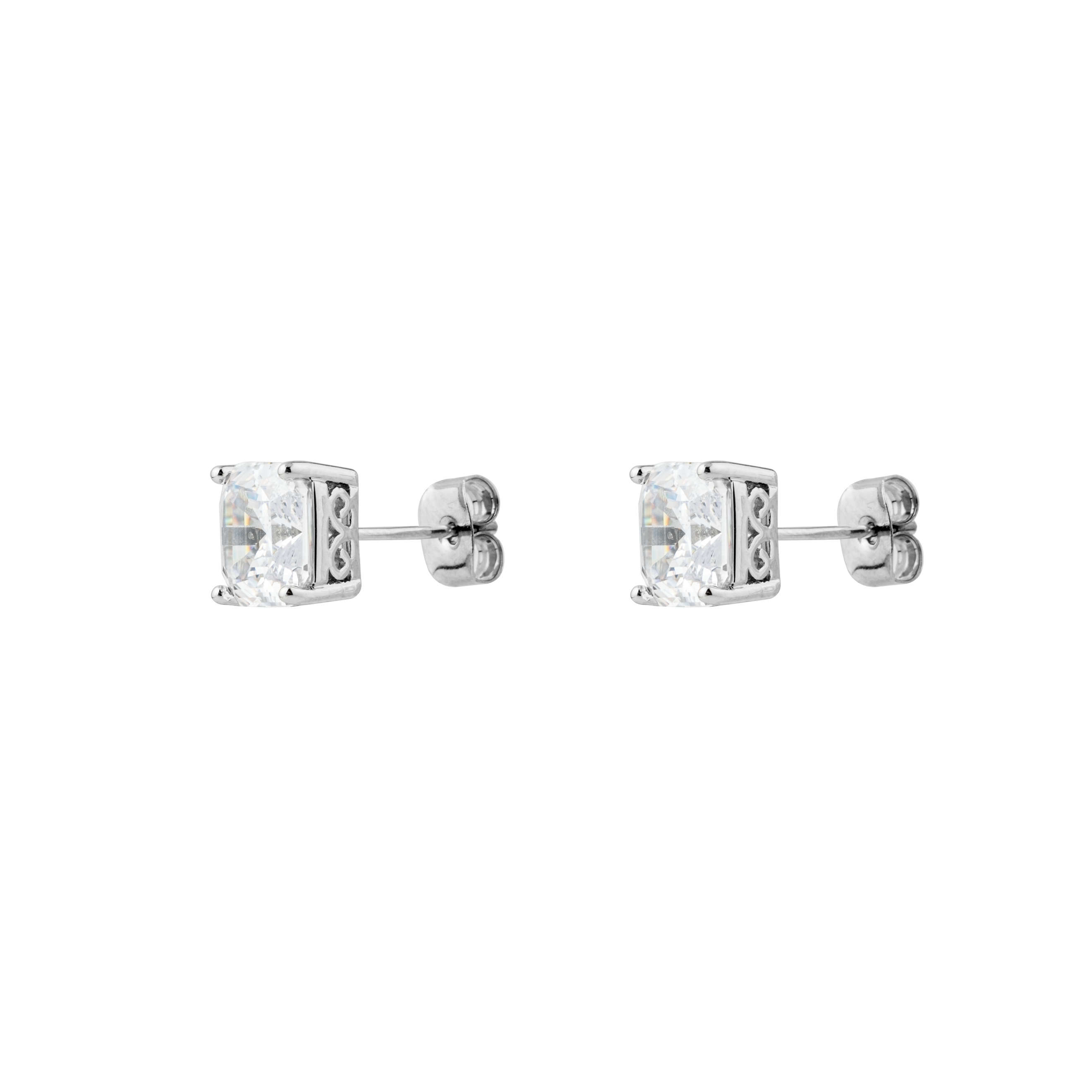 earrings with white crystals