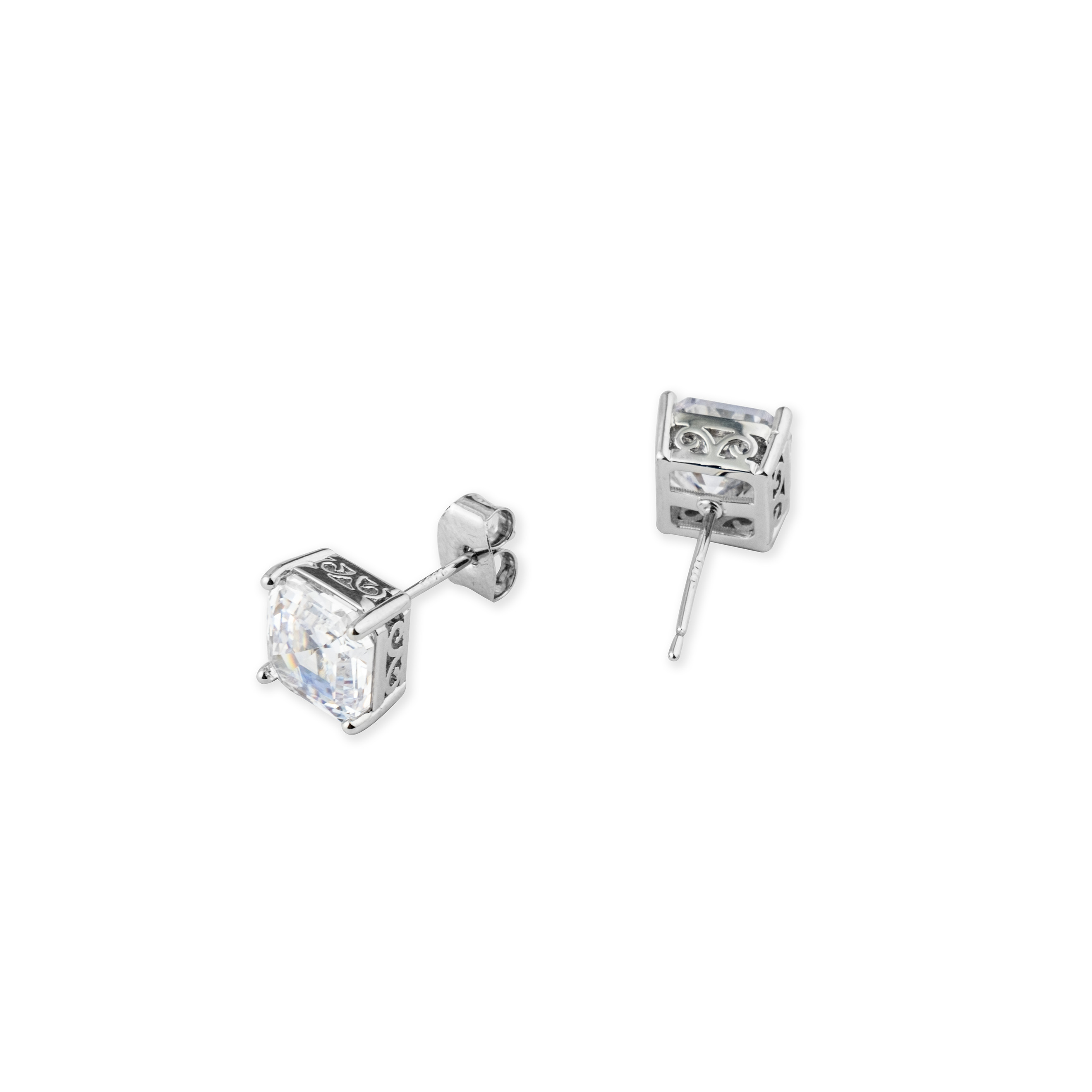 earrings with white crystals