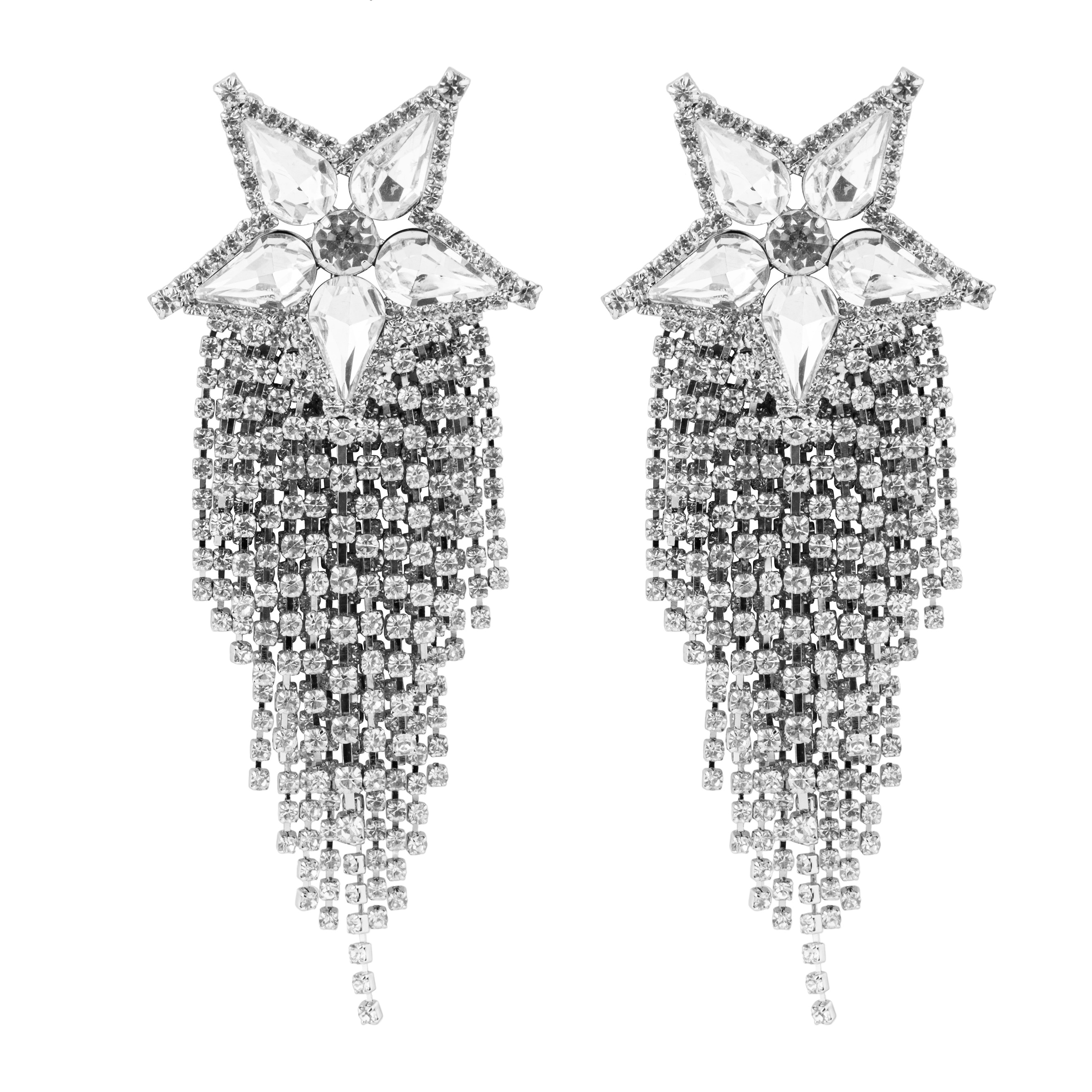 star earrings completelcovered with crystals