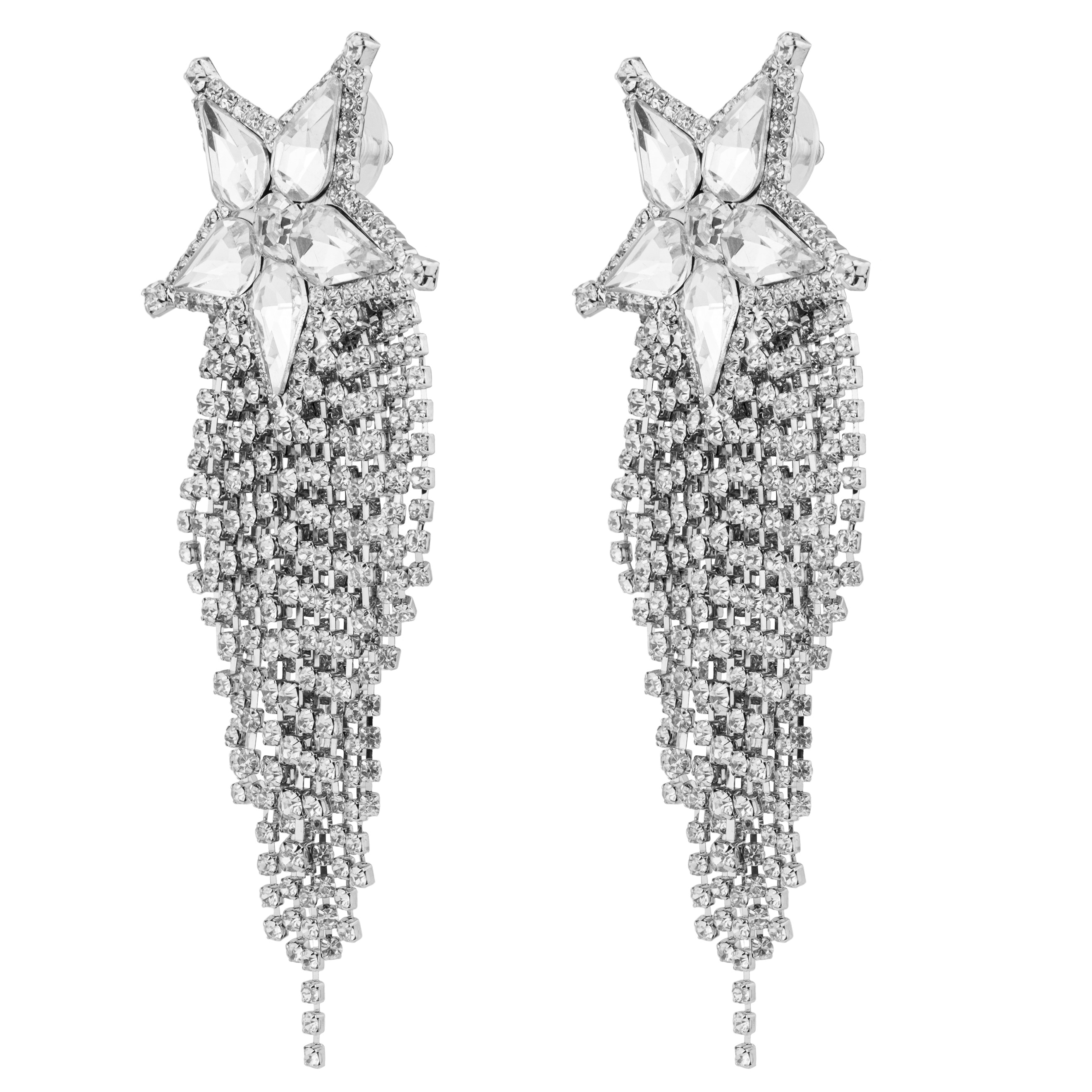 star earrings completelcovered with crystals