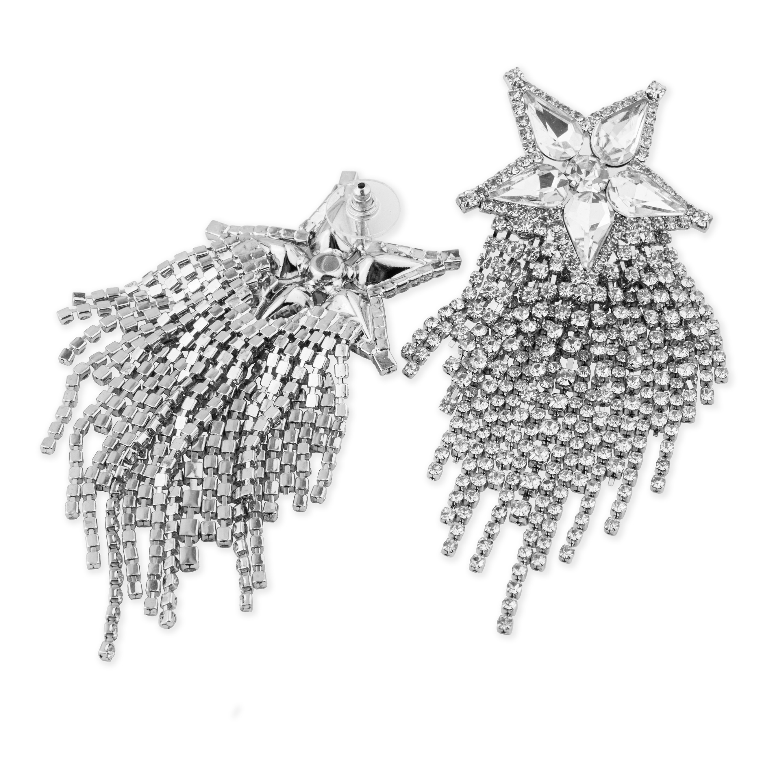 star earrings completelcovered with crystals