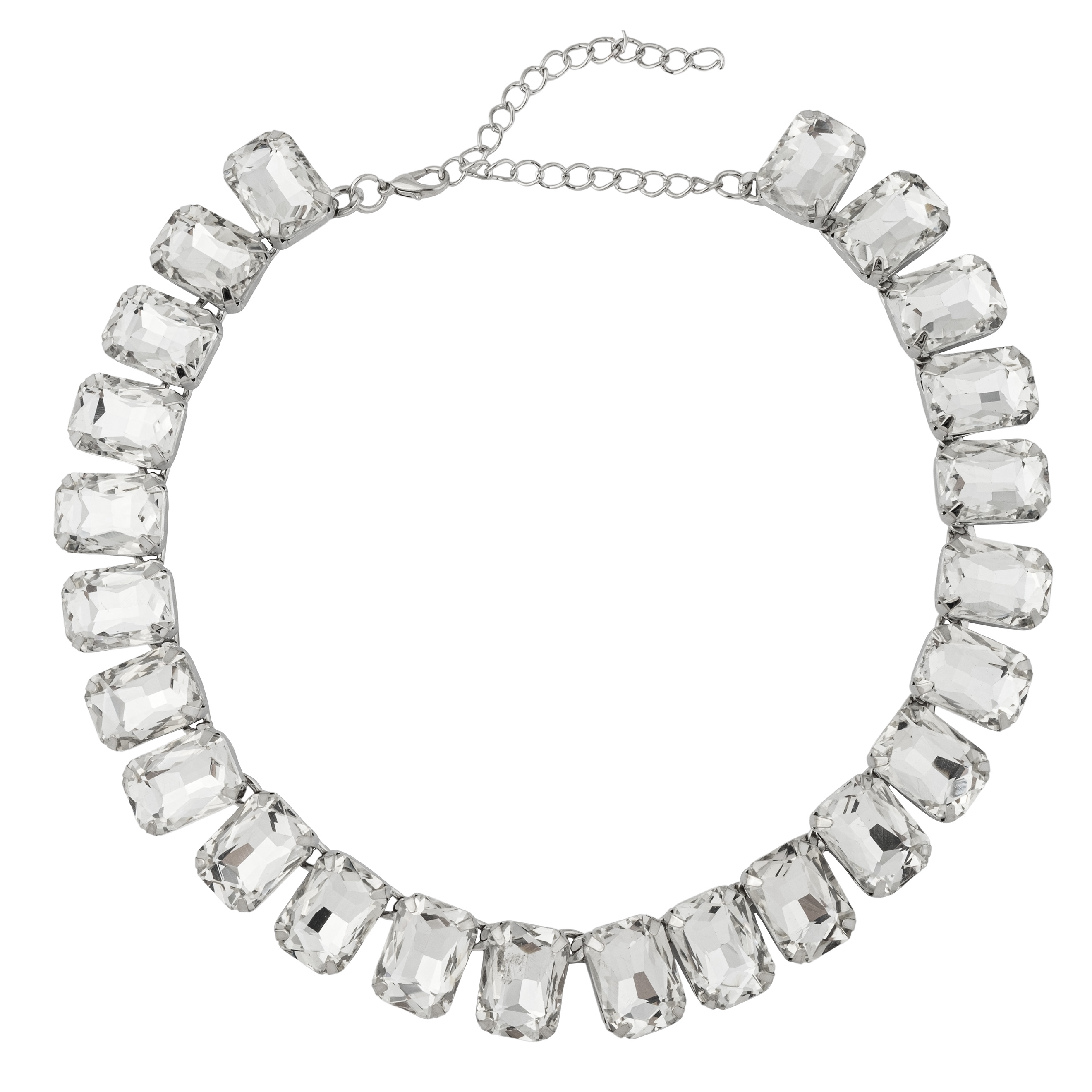 Necklace with large white crystals