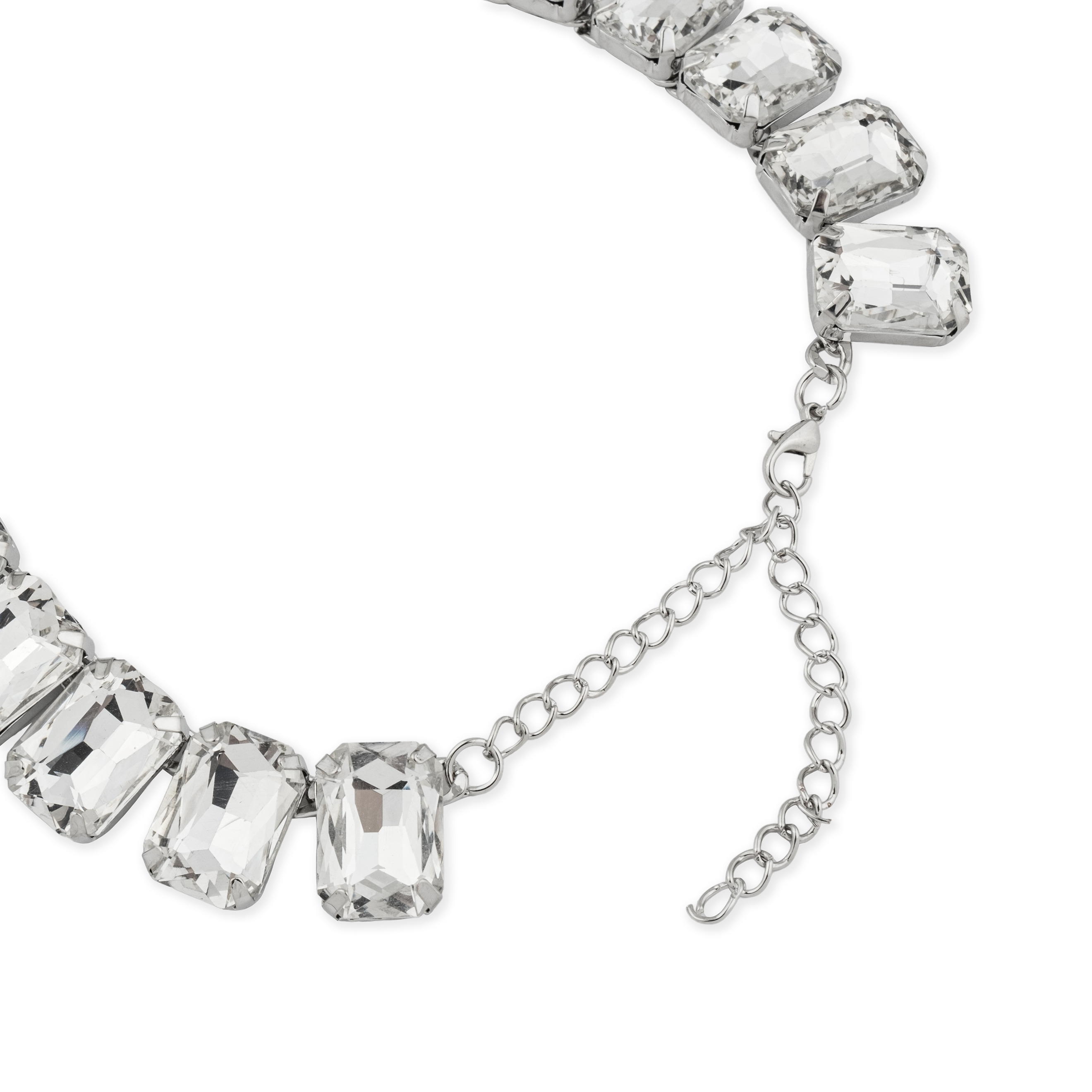 Necklace with large white crystals