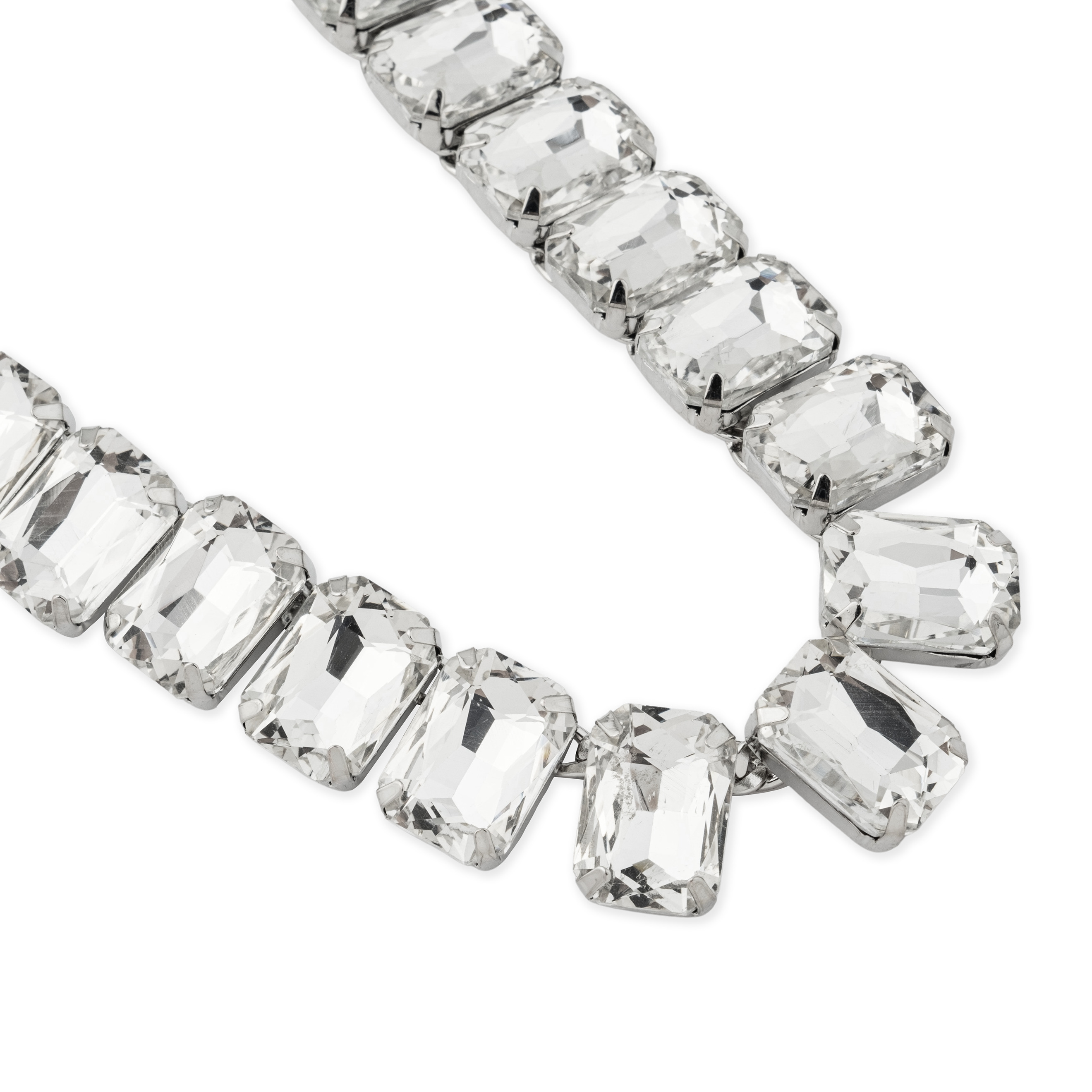 Necklace with large white crystals