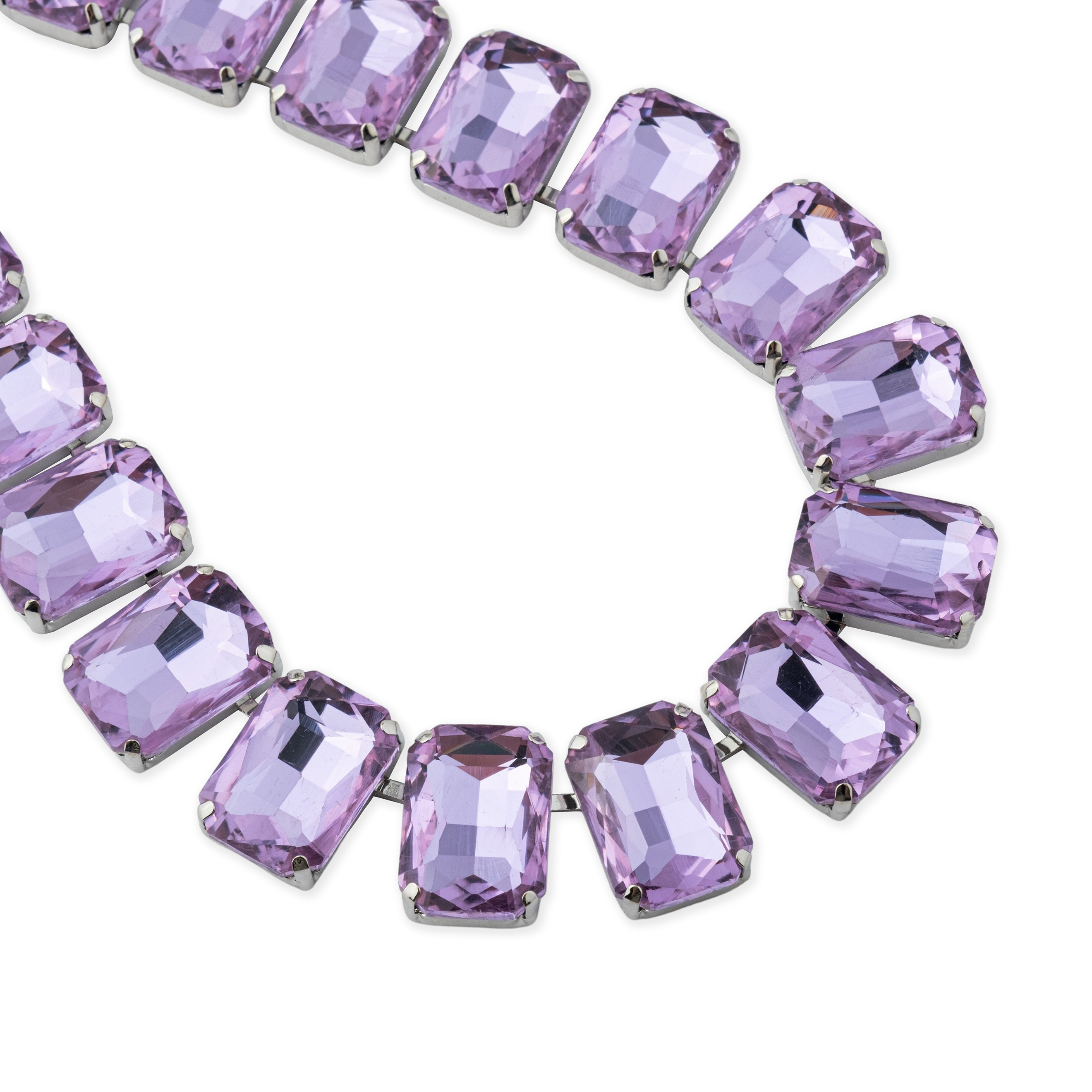 Necklace with large purple crystals