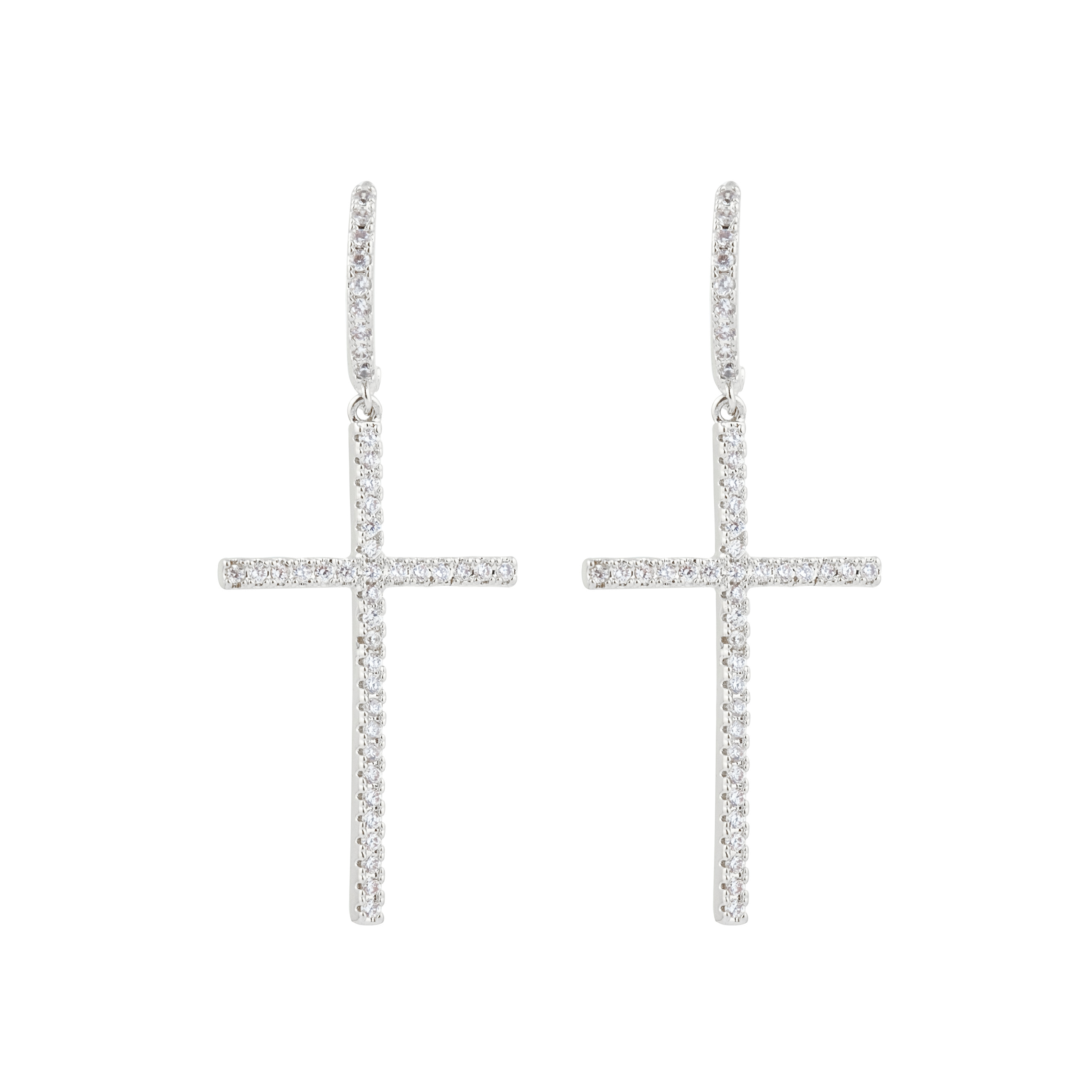 Thin Cross Earrings