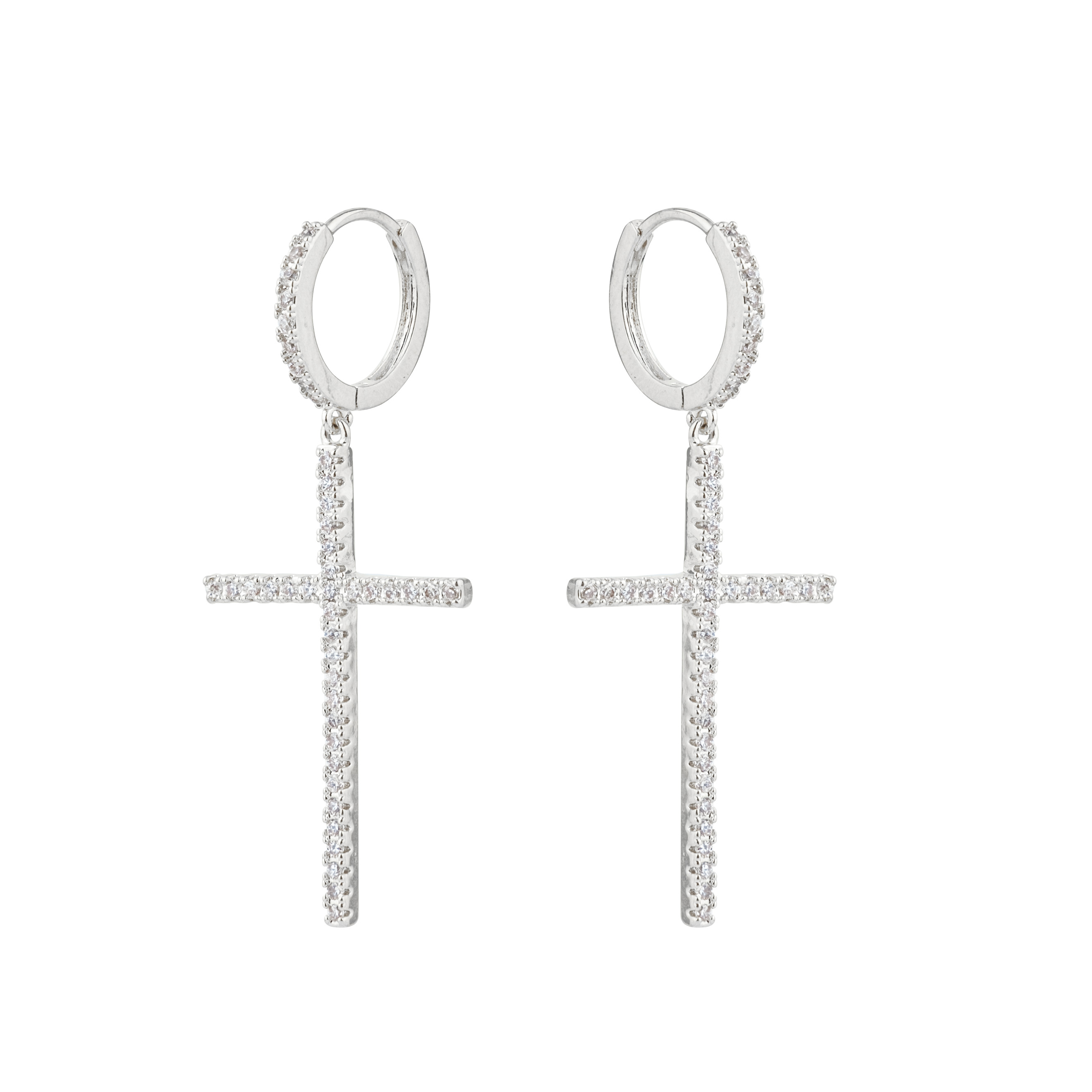 Thin Cross Earrings