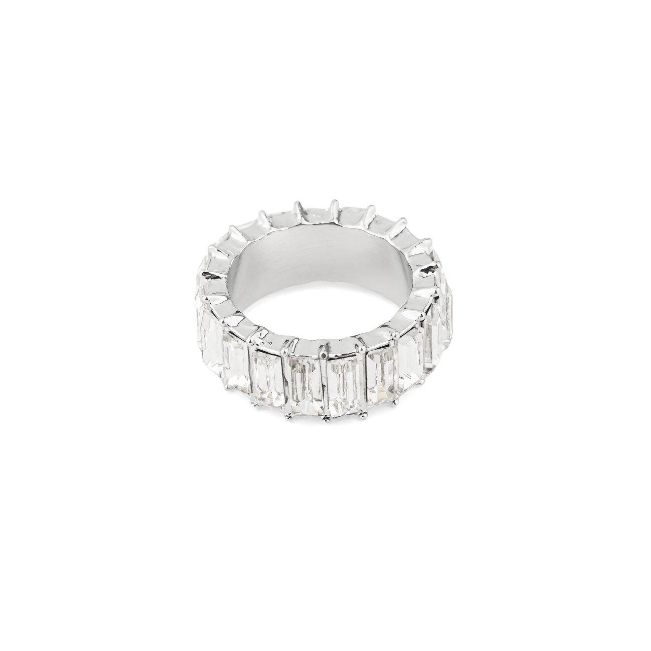 Herald Percy Серебристое кольцо с белыми кристаллами herald percy серебристое колье с кристаллами в виде капель