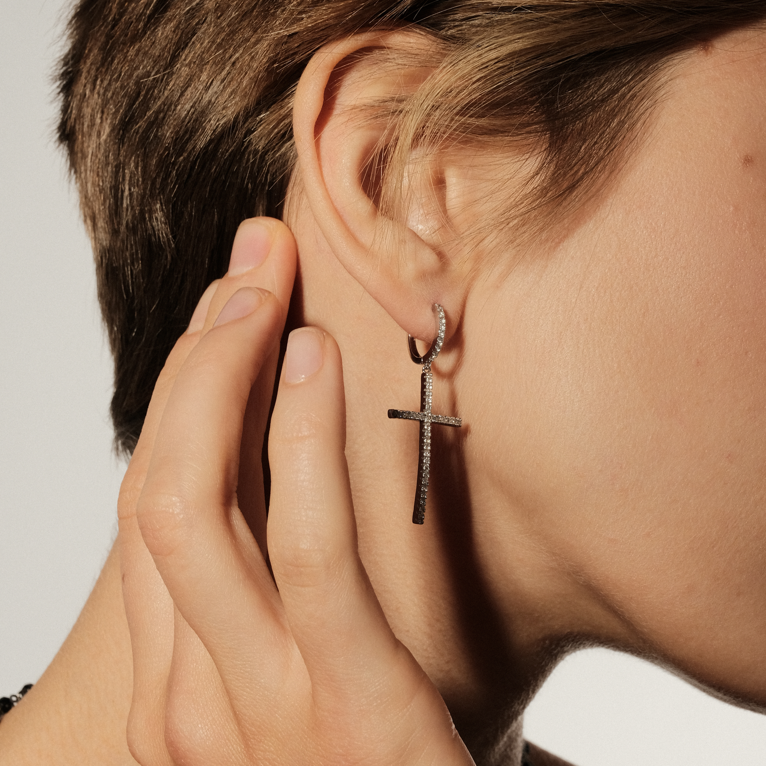 Thin Cross Earrings