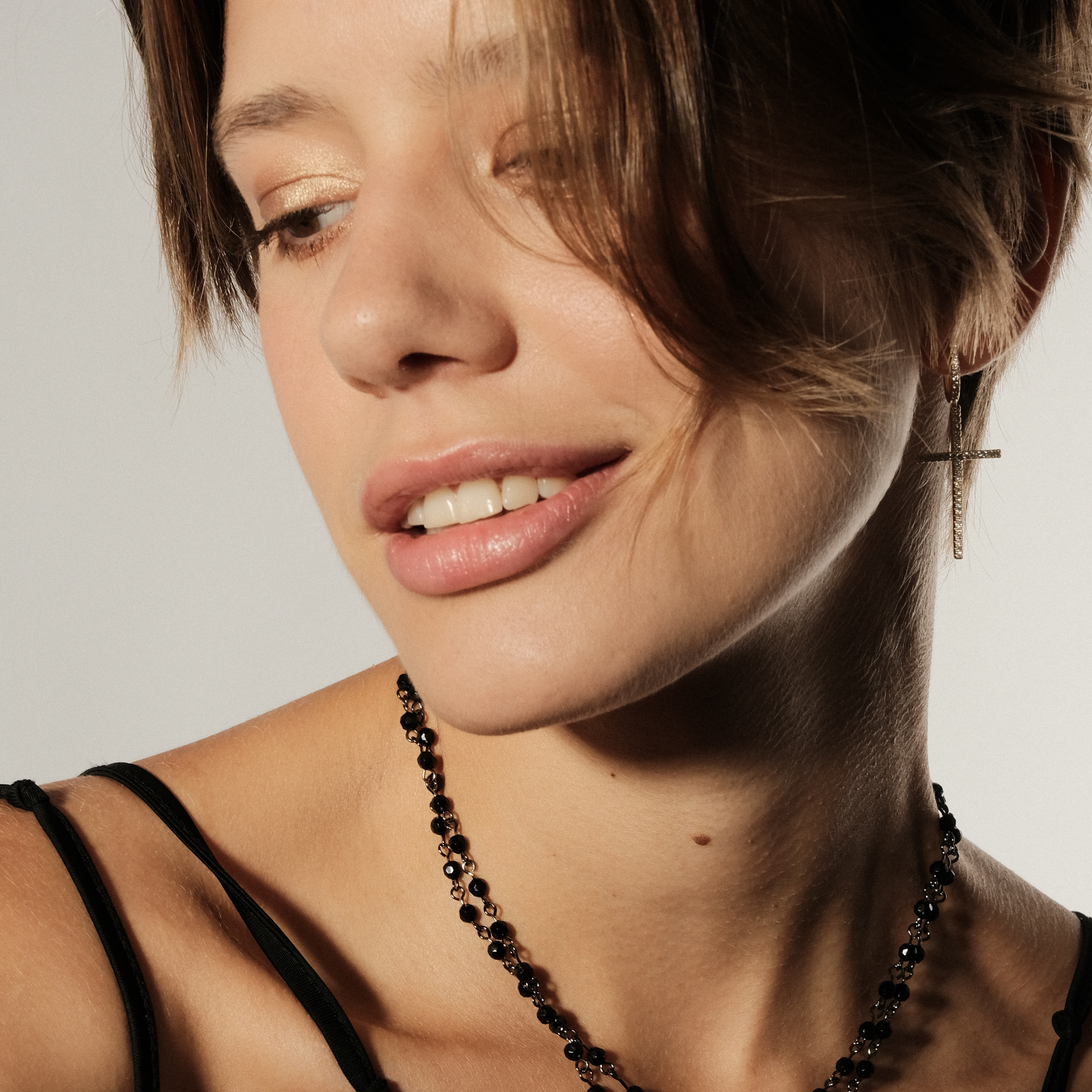 Thin Cross Earrings