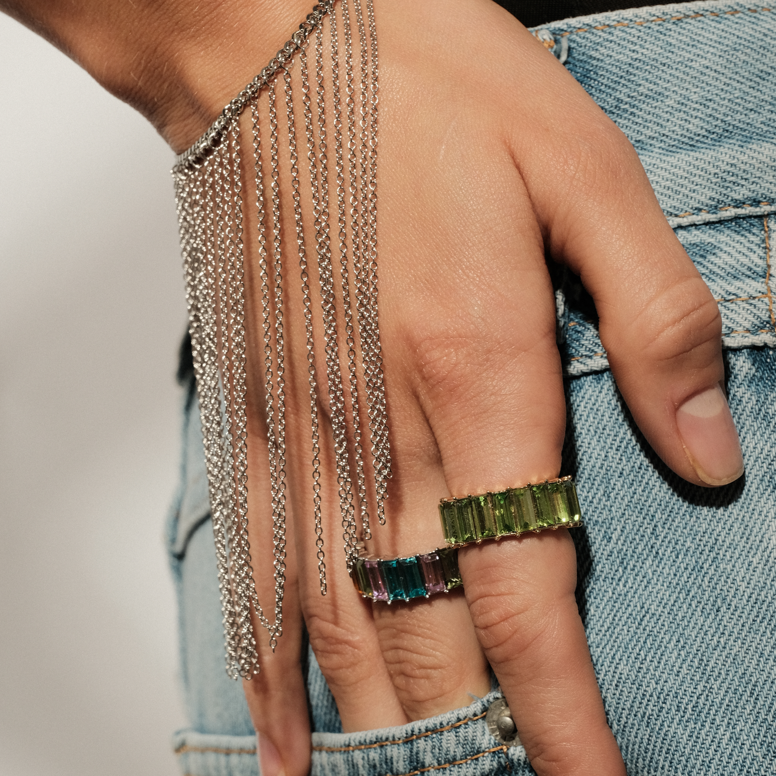 ring with pastel crystals