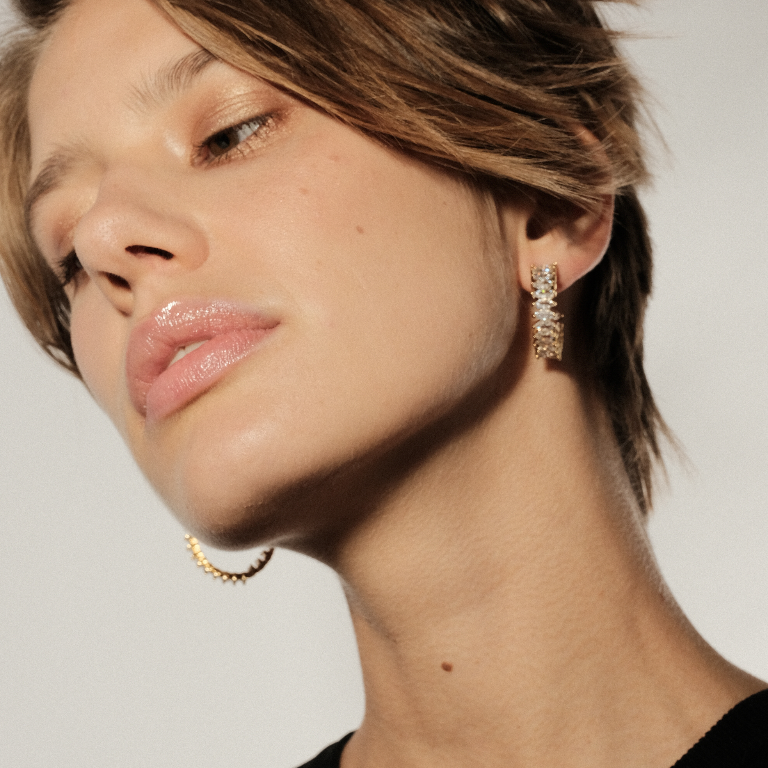 Marquise Cut pavй earrings with crystals