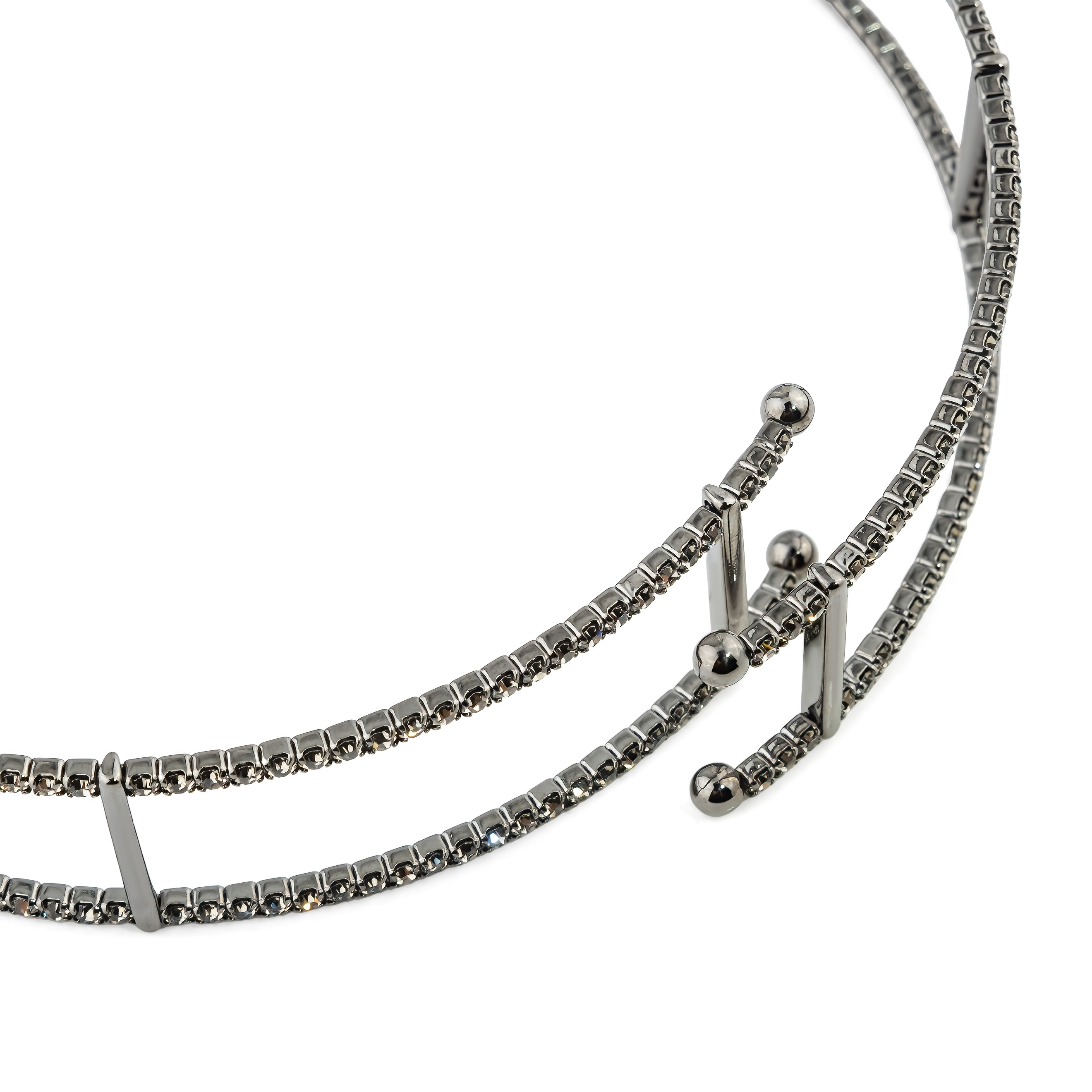 Blackened choker with crystals