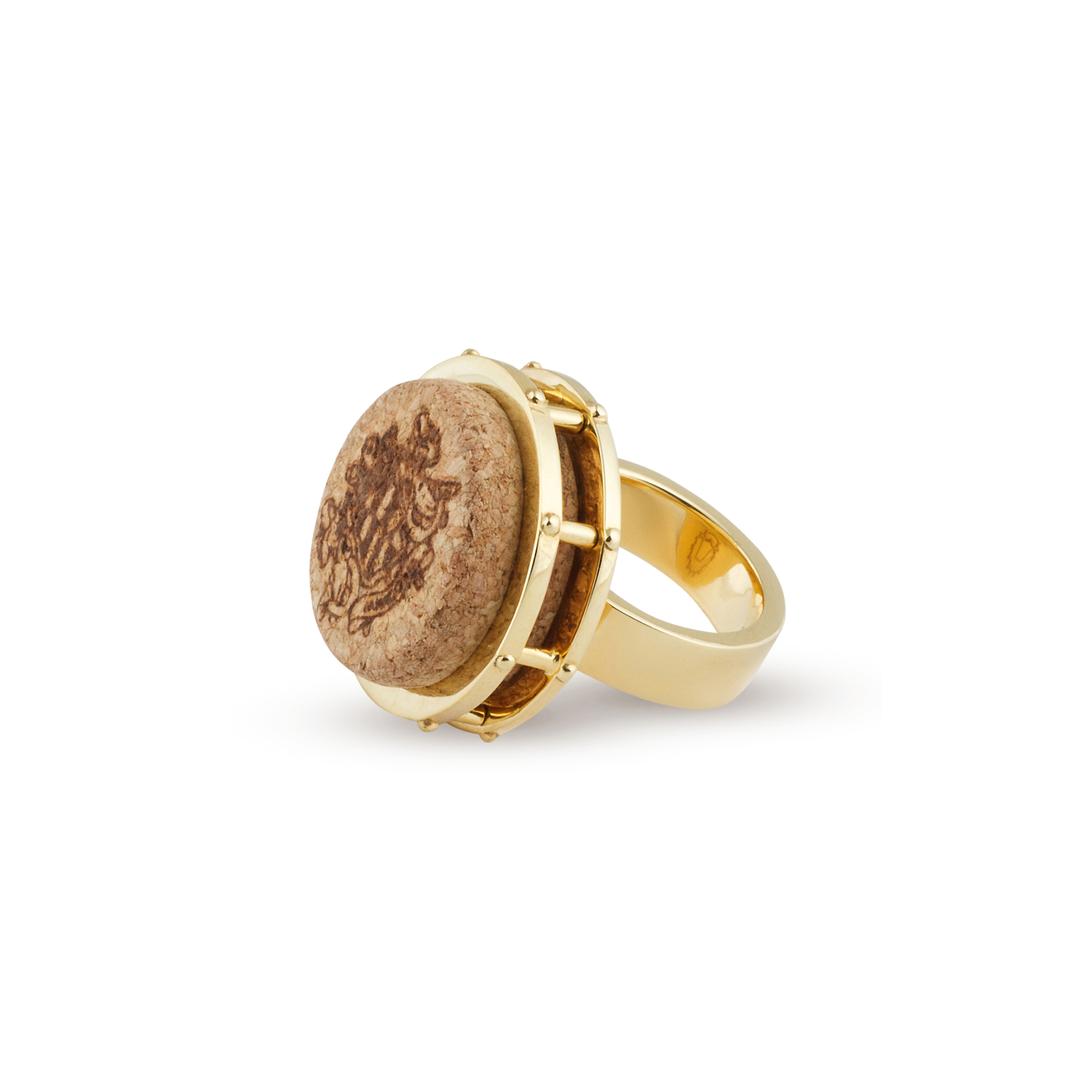 цена AMARIN Jewelry Позолоченное кольцо CORK из бронзы Бочка