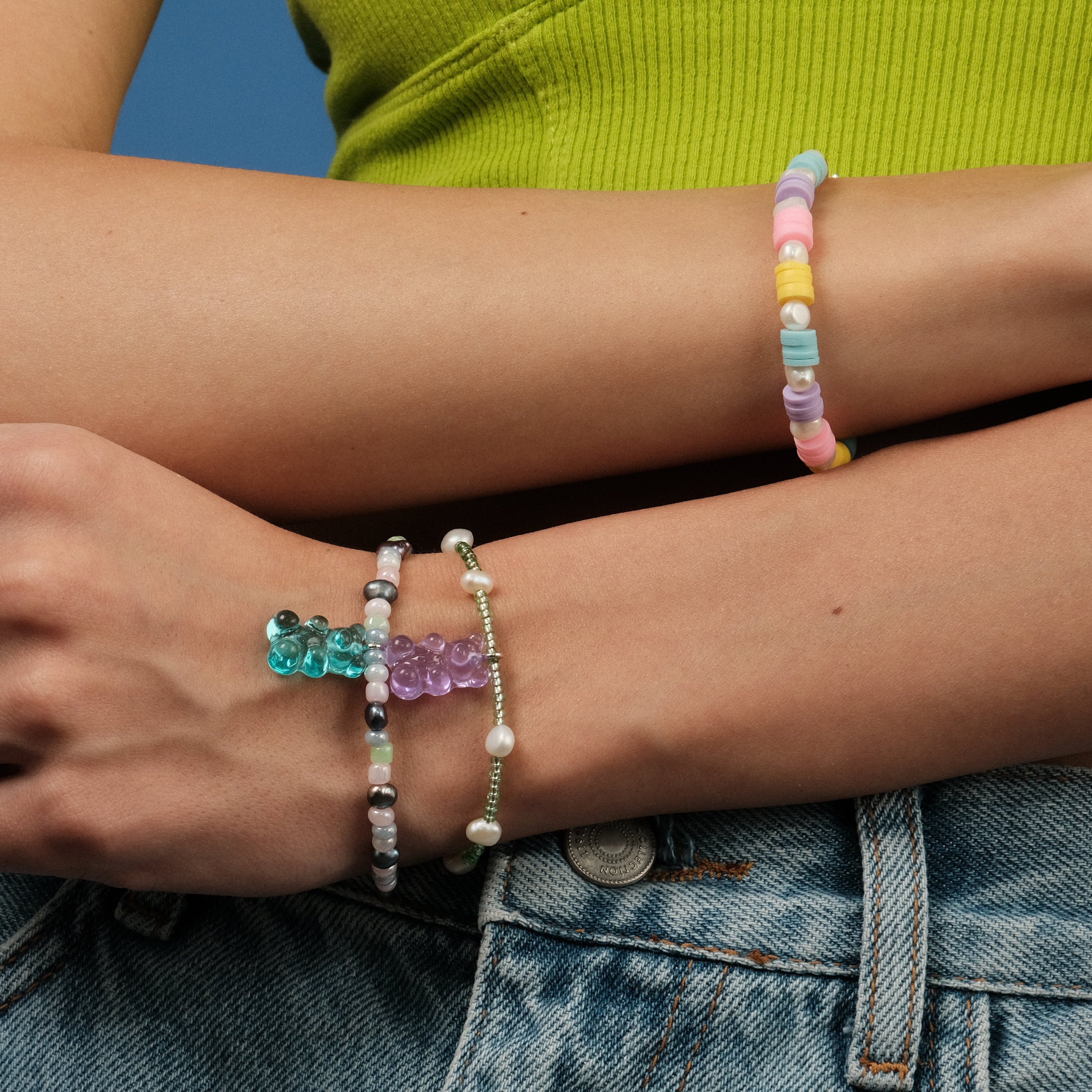 Rainbow Bracelet with Pearls