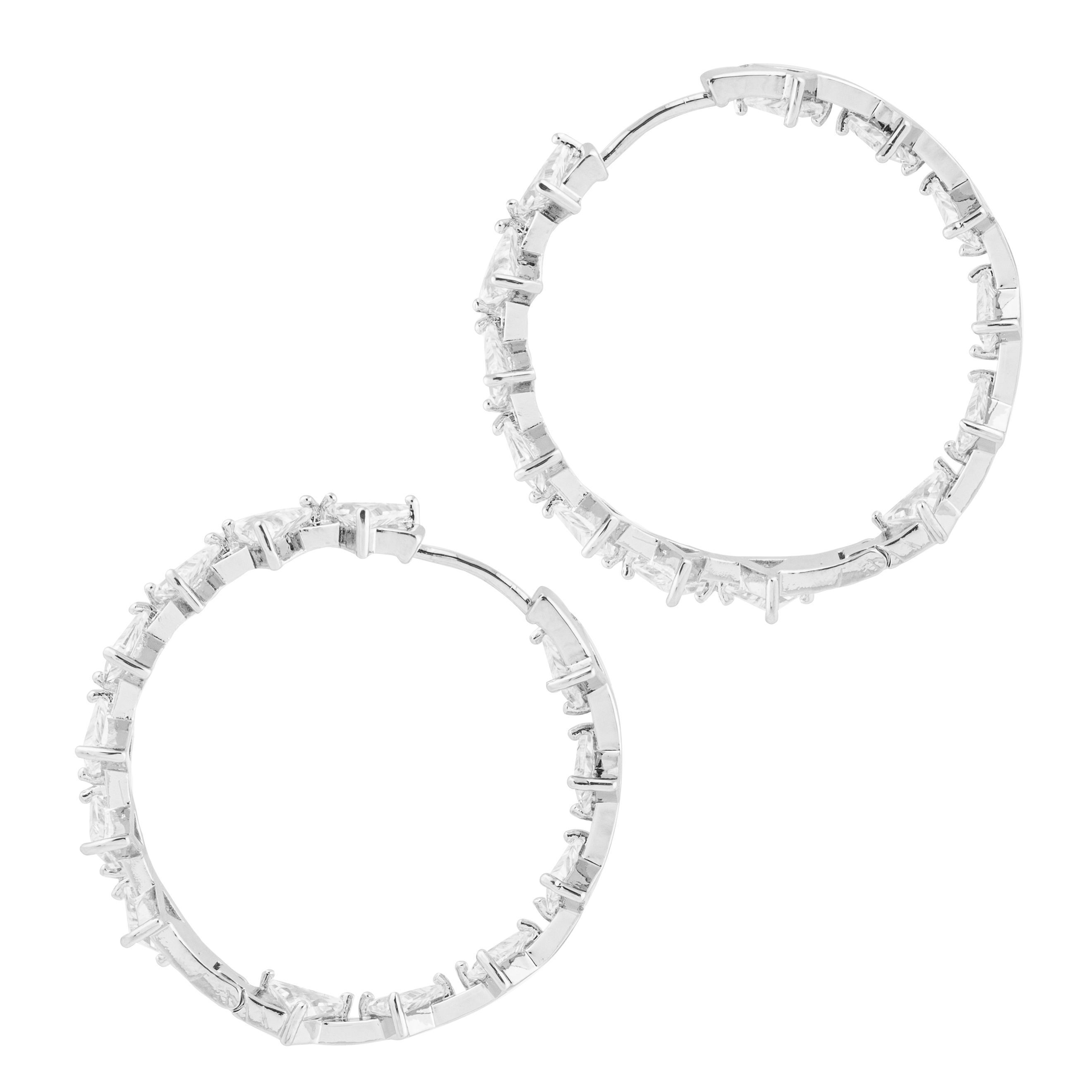 earrings with white triangular crystals
