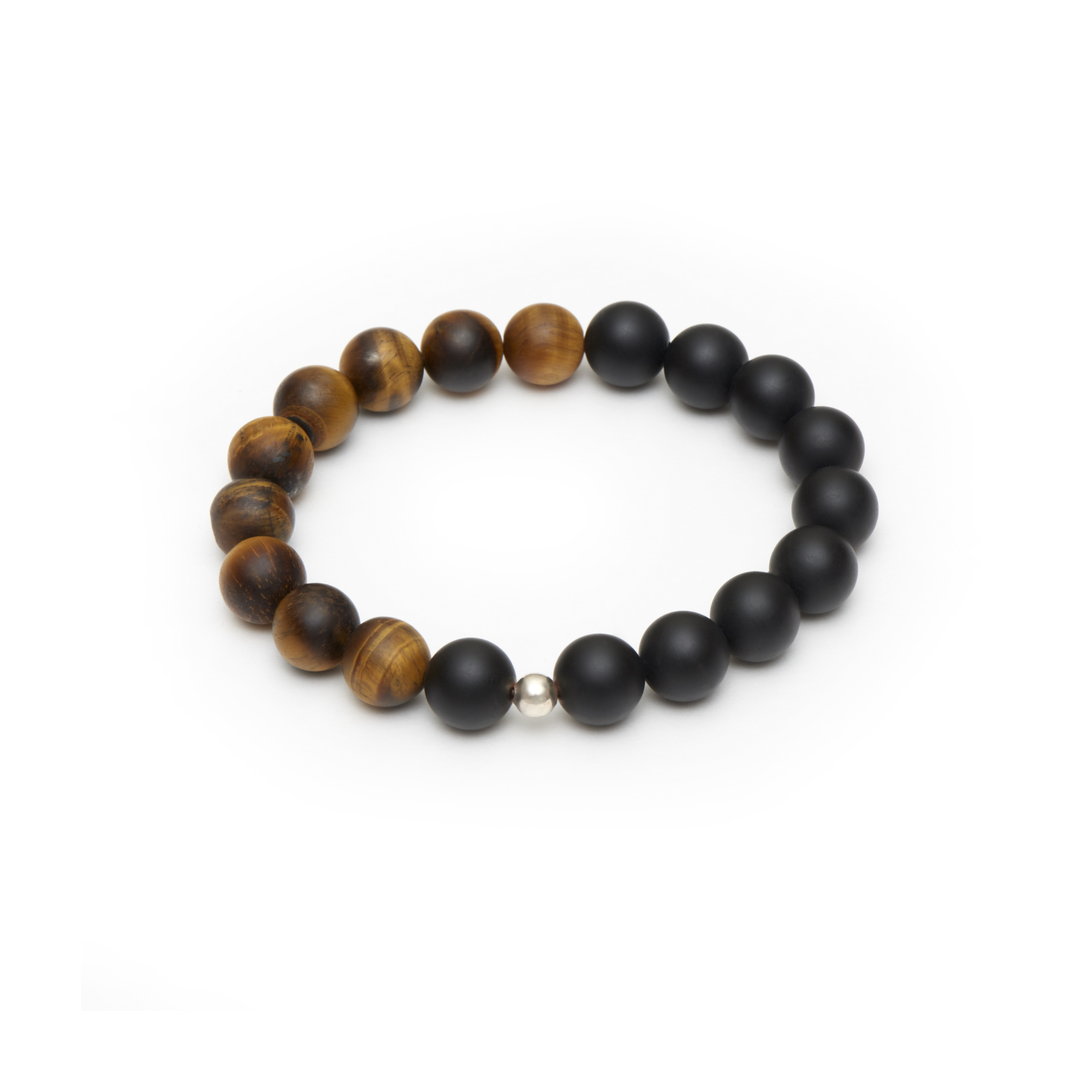Bracelet made of agate and matte tiger eye Ø10mm