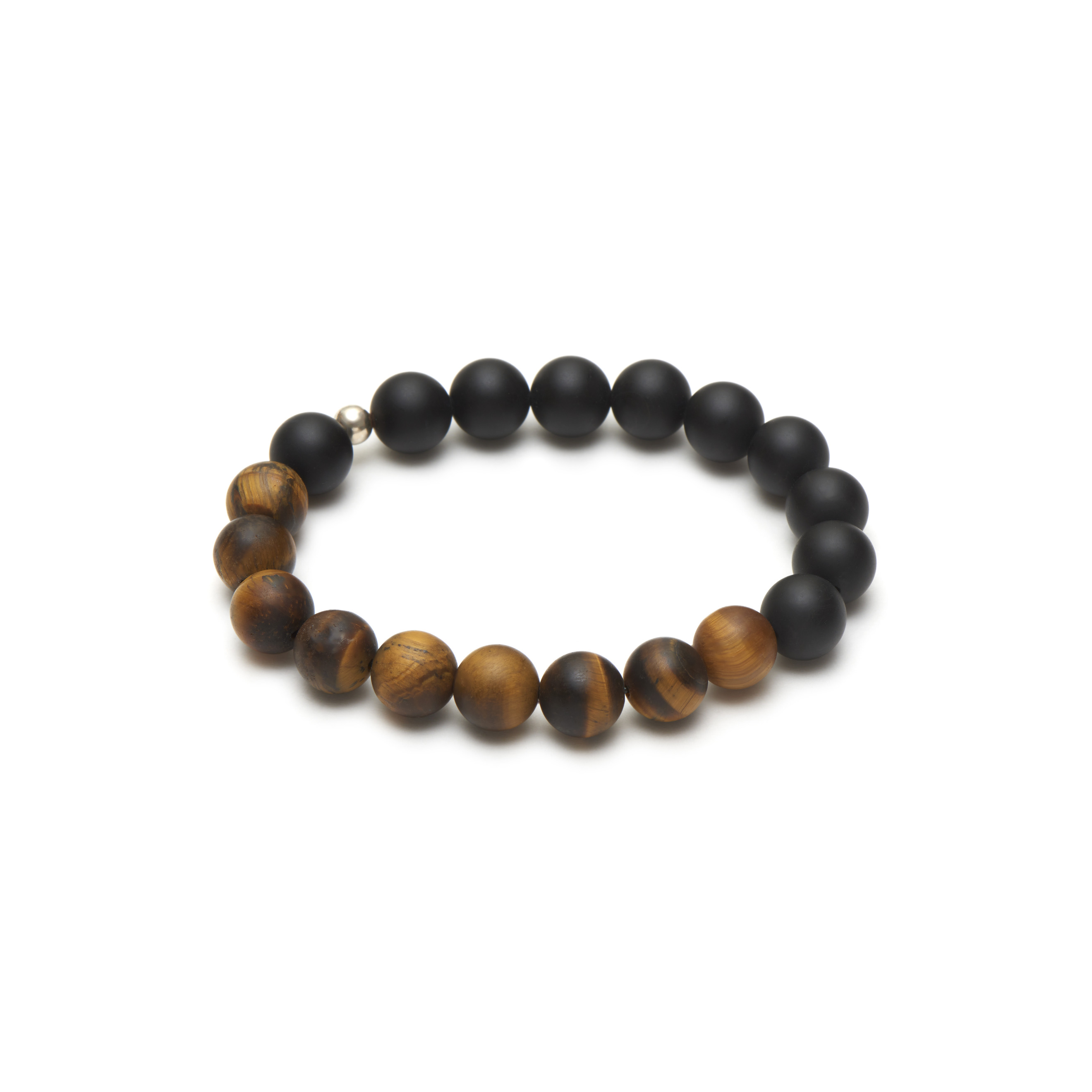 Bracelet made of agate and matte tiger eye Ø10mm