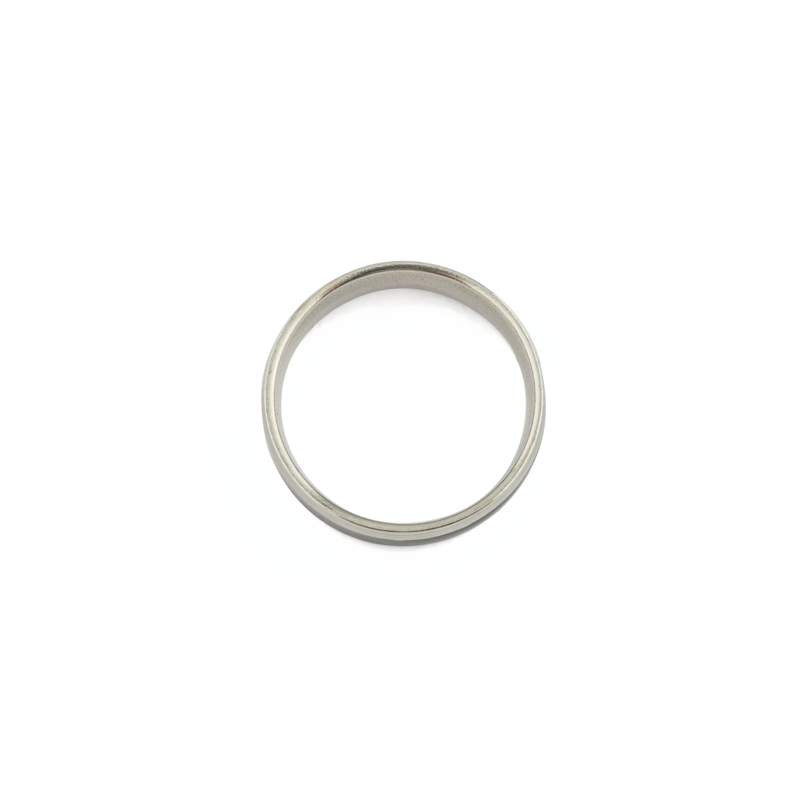 Steel ring with black stripe