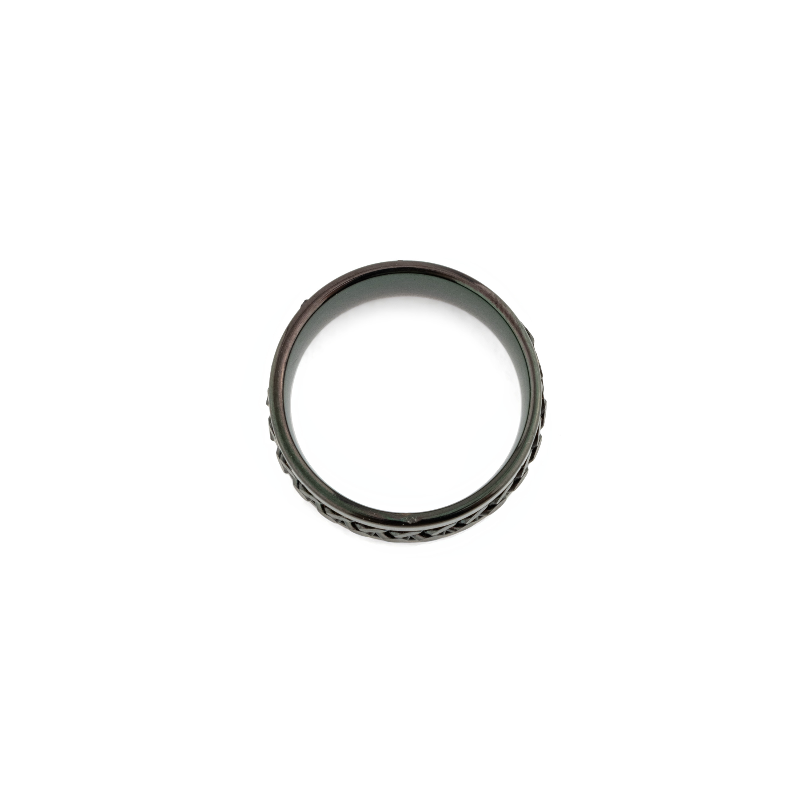 Steel black ring with black chain