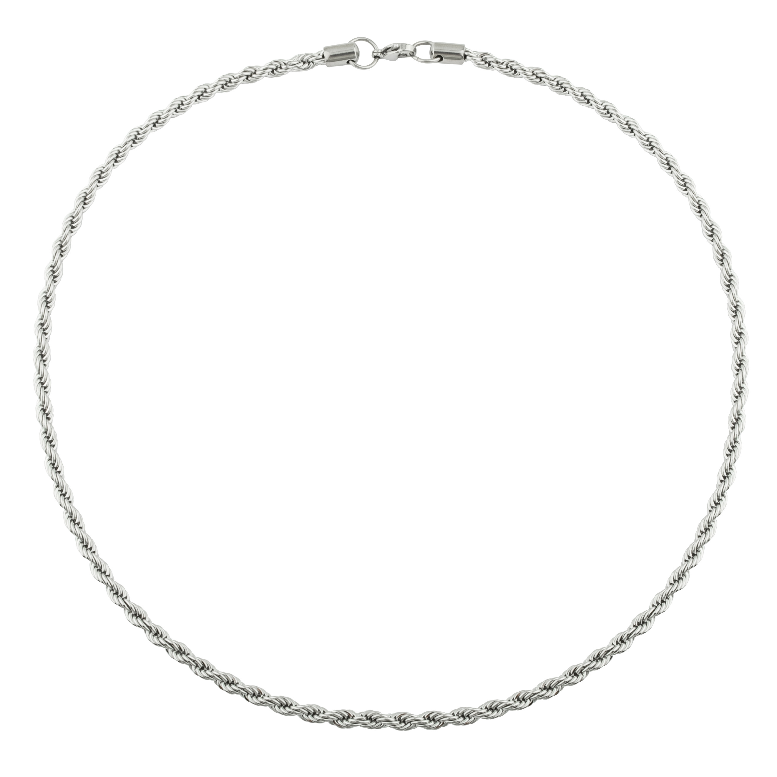 Steel chain with twisted weave