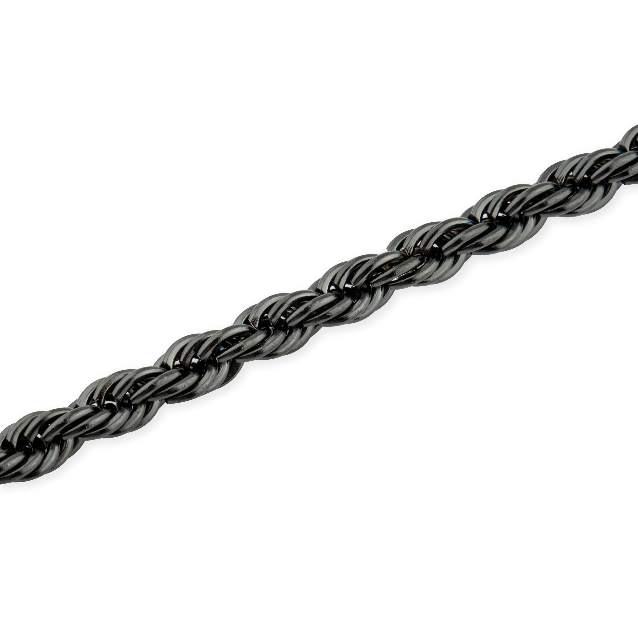 Steel black chain with twisted weave