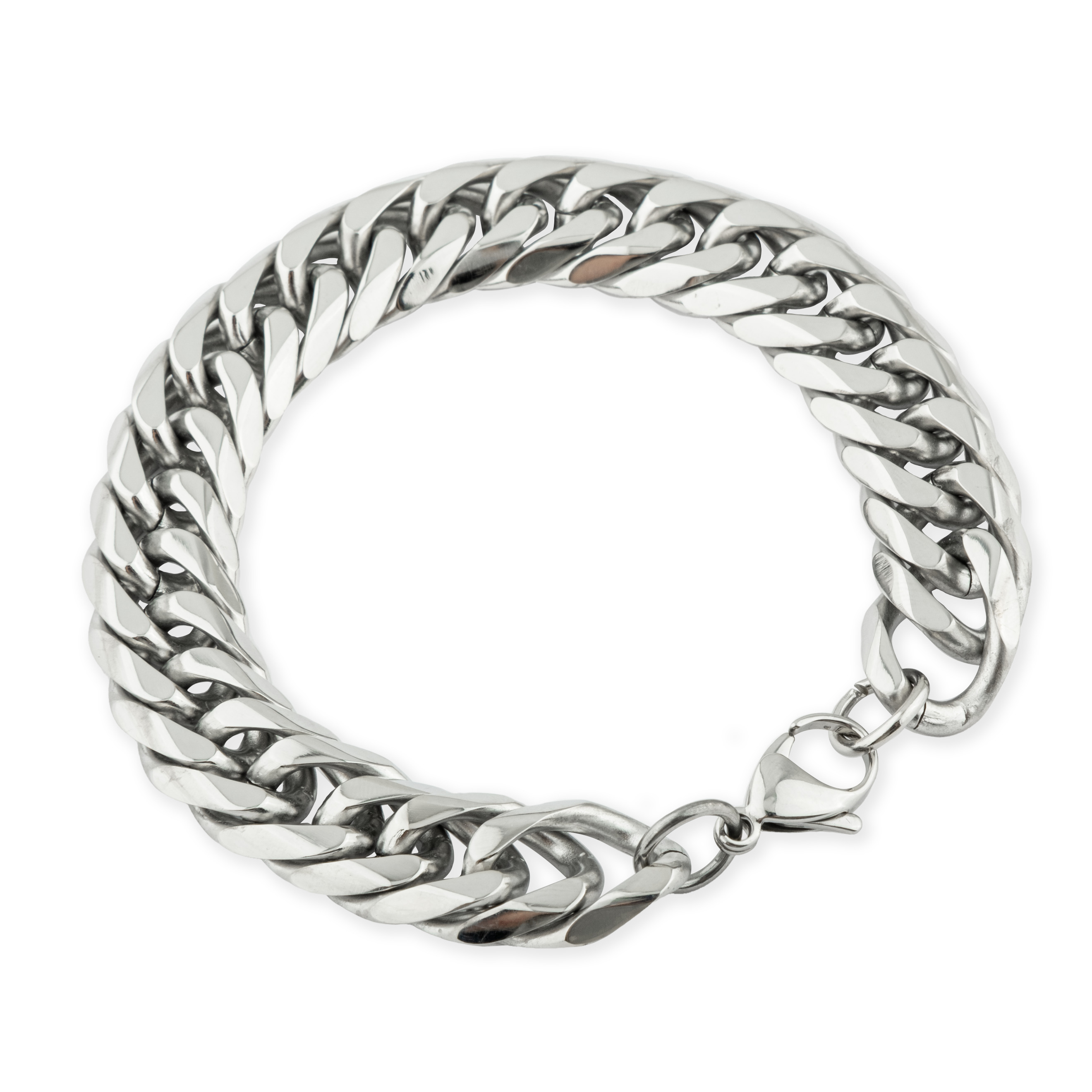 Steel faceted bracelet of armored weaving
