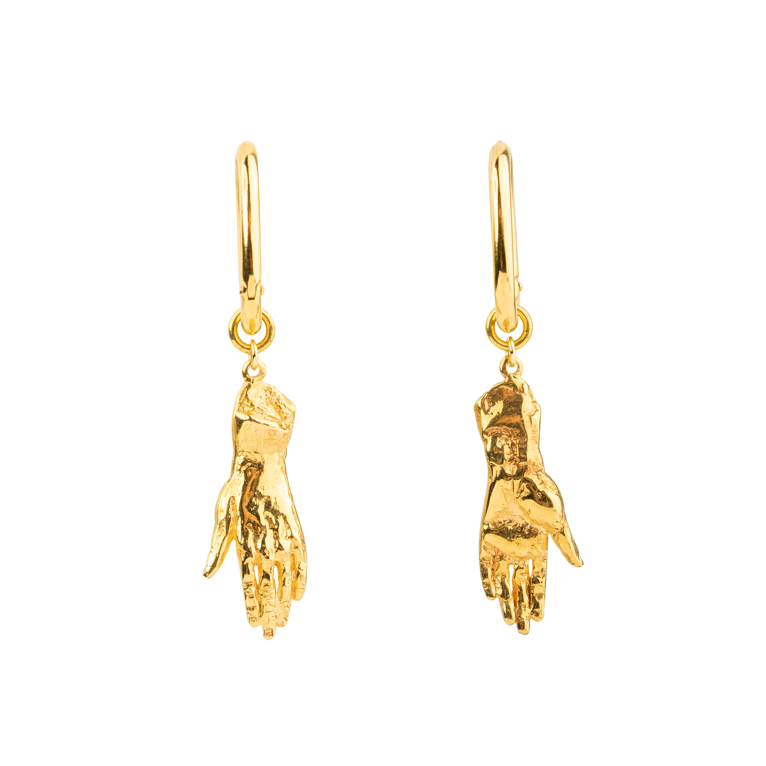 Earrings, a pair of small hands