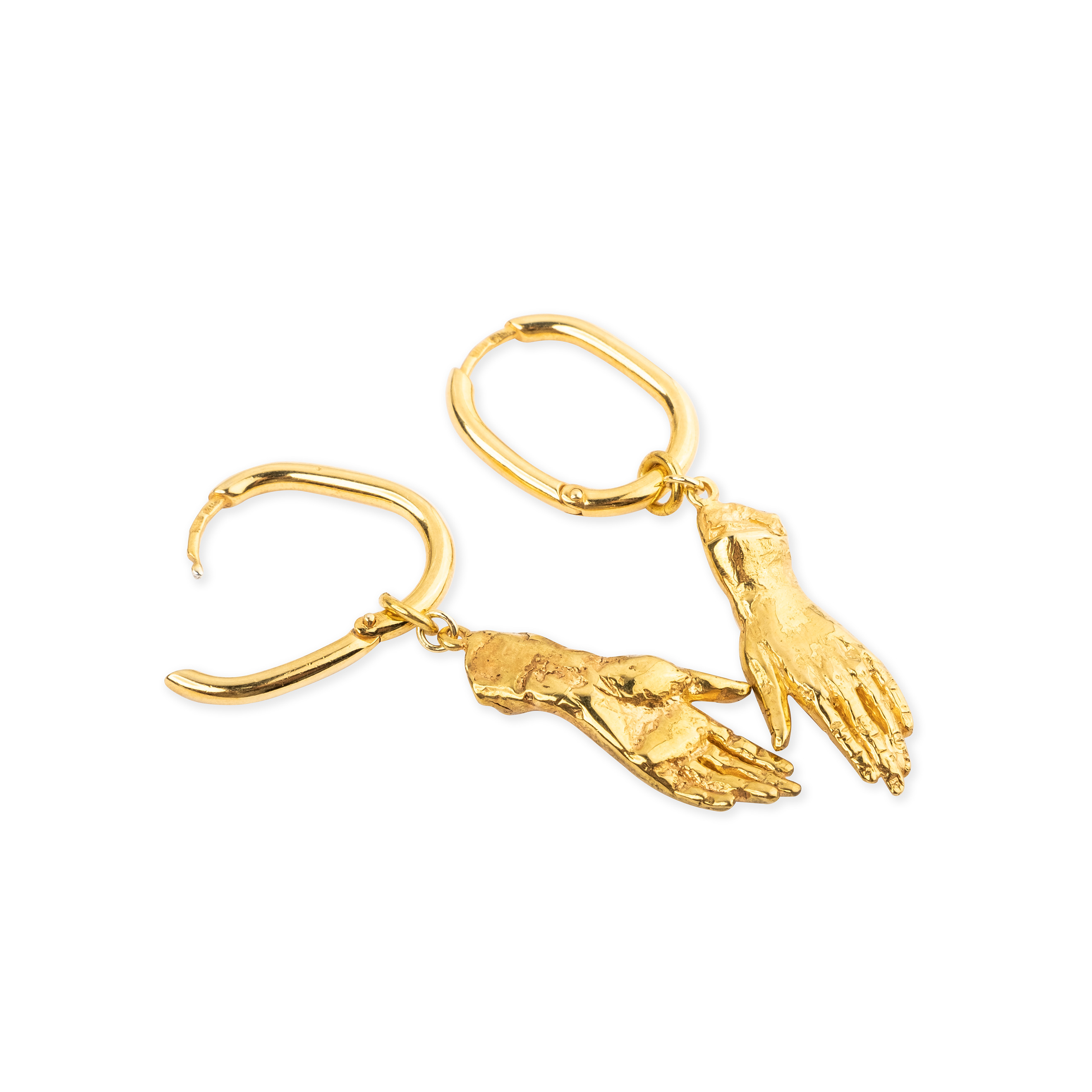 Earrings, a pair of small hands