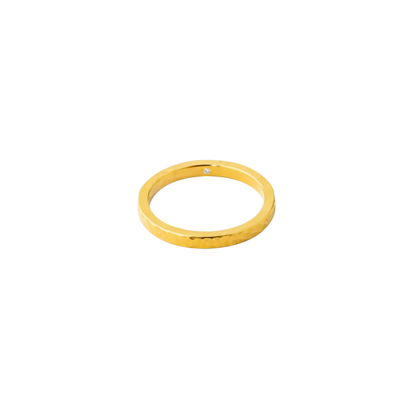 AURA.916 Позолоченное женское обручальное кольцо из серебра с бриллиантом