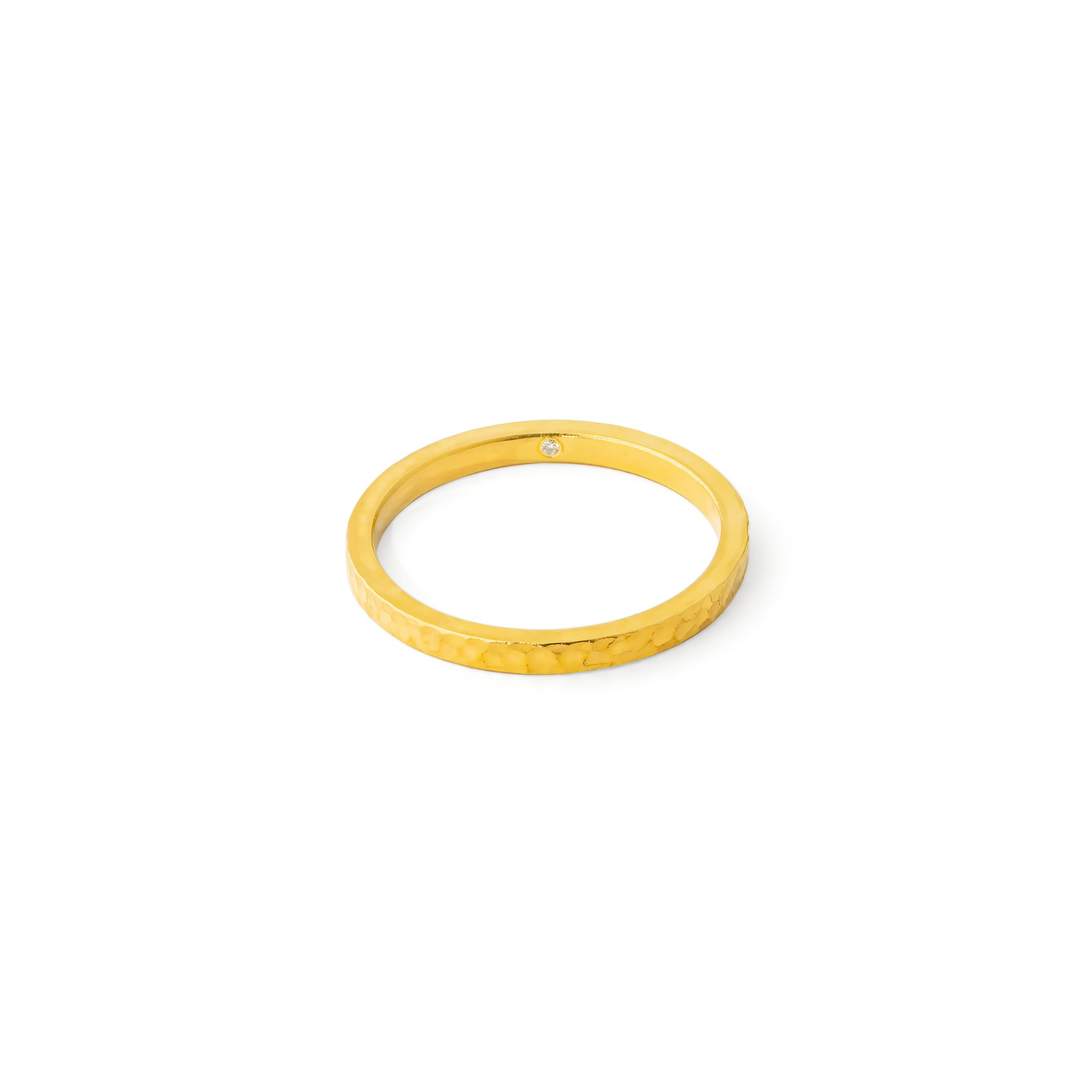 AURA.916 Позолоченное мужское обручальное кольцо с бриллиантом