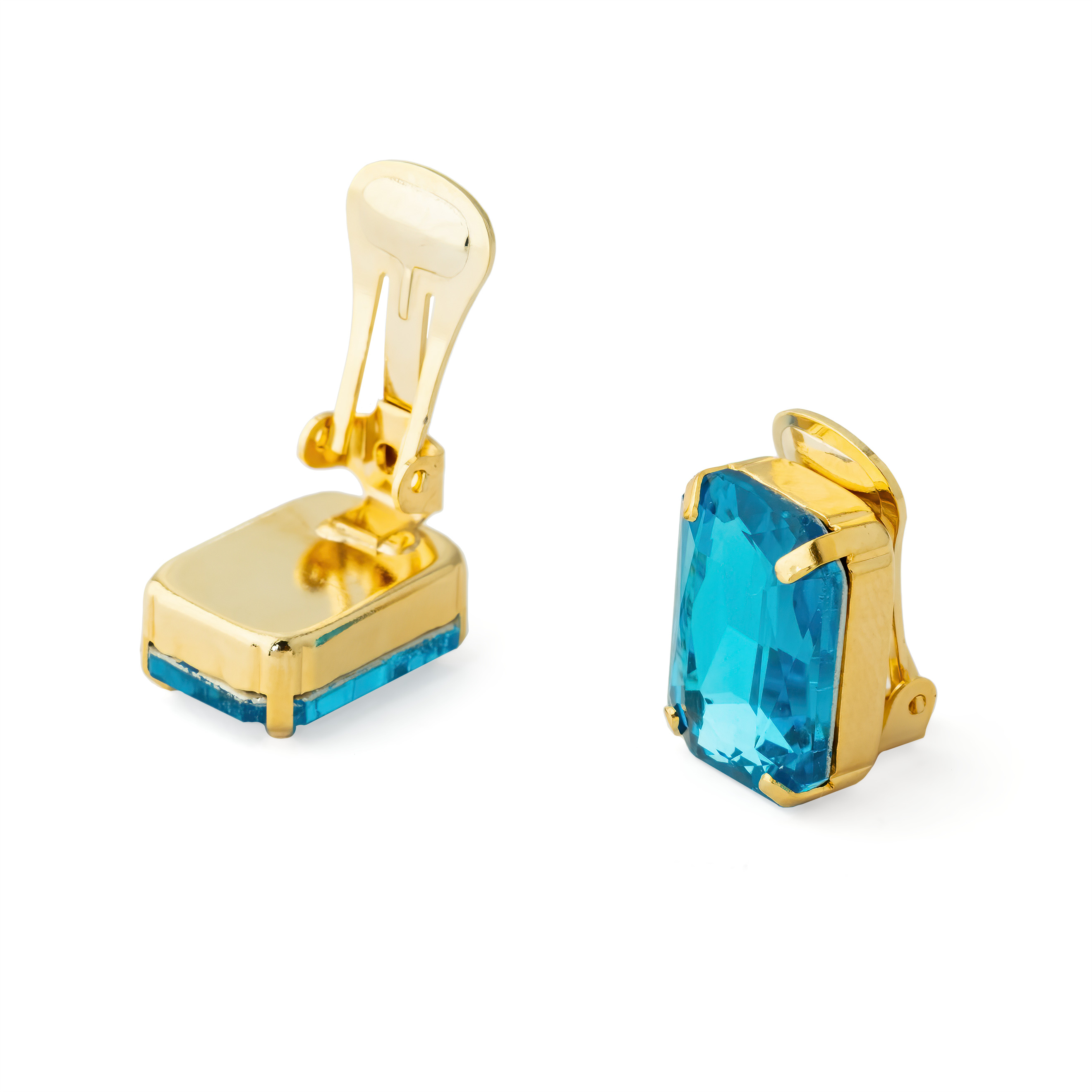 clips with blue crystals
