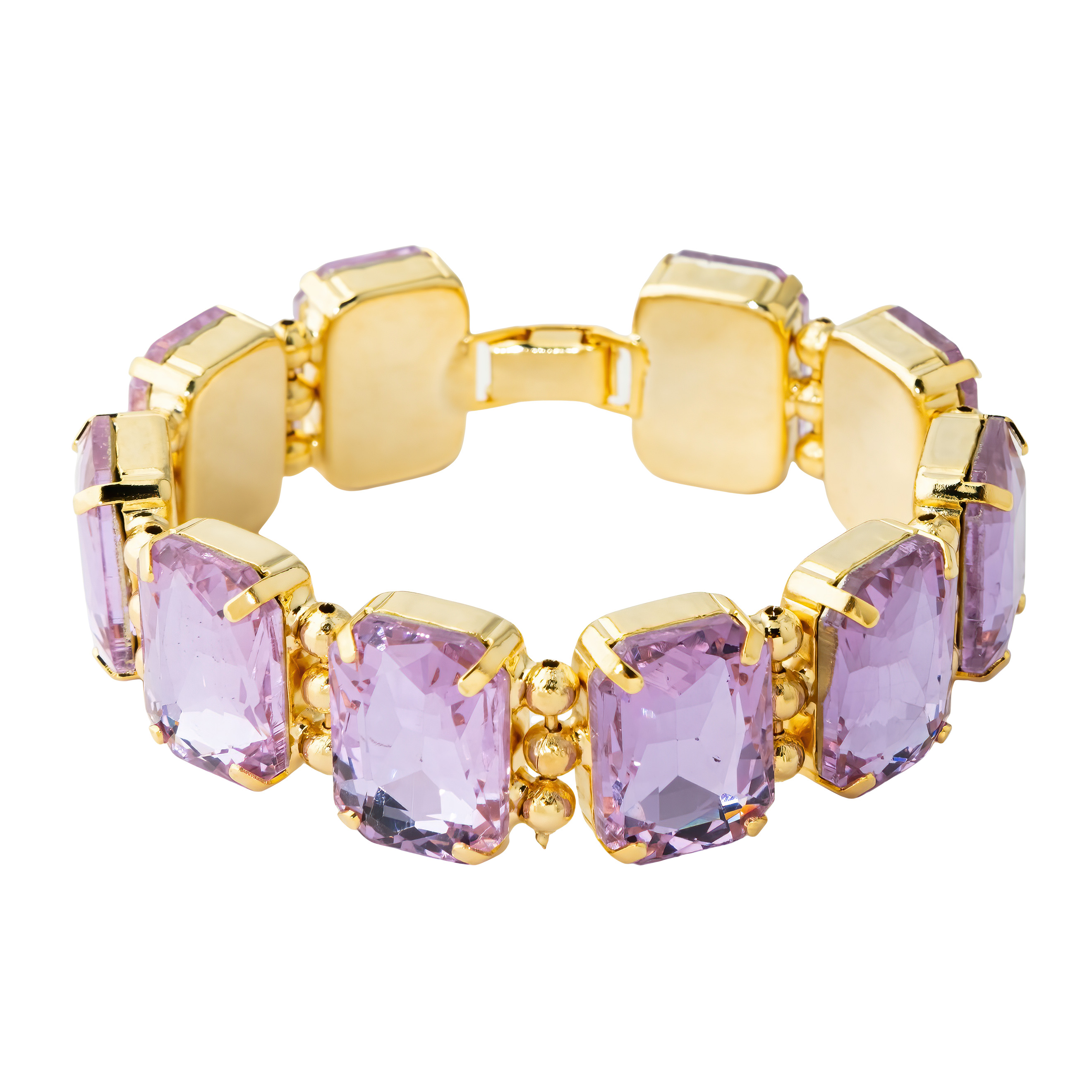 bracelet with pink crystals