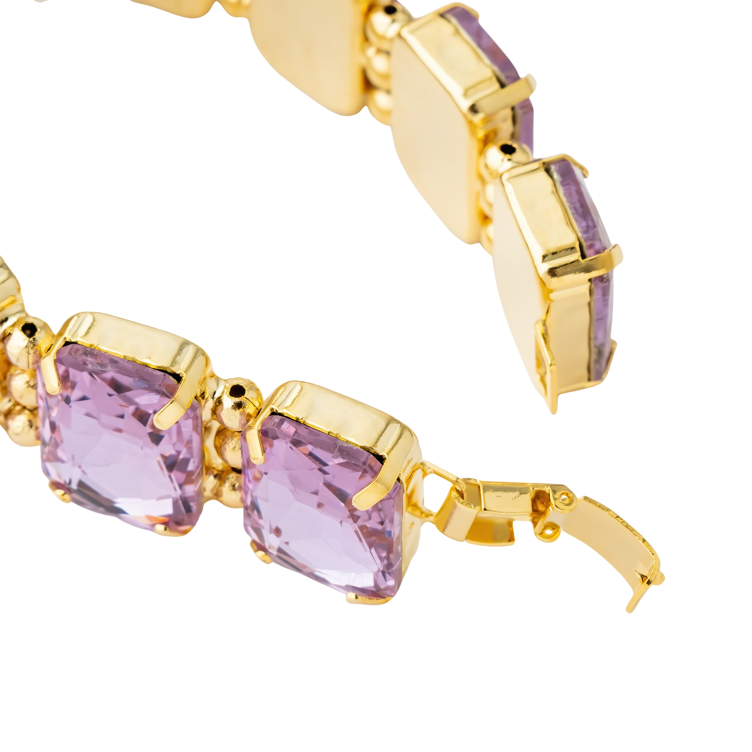bracelet with pink crystals