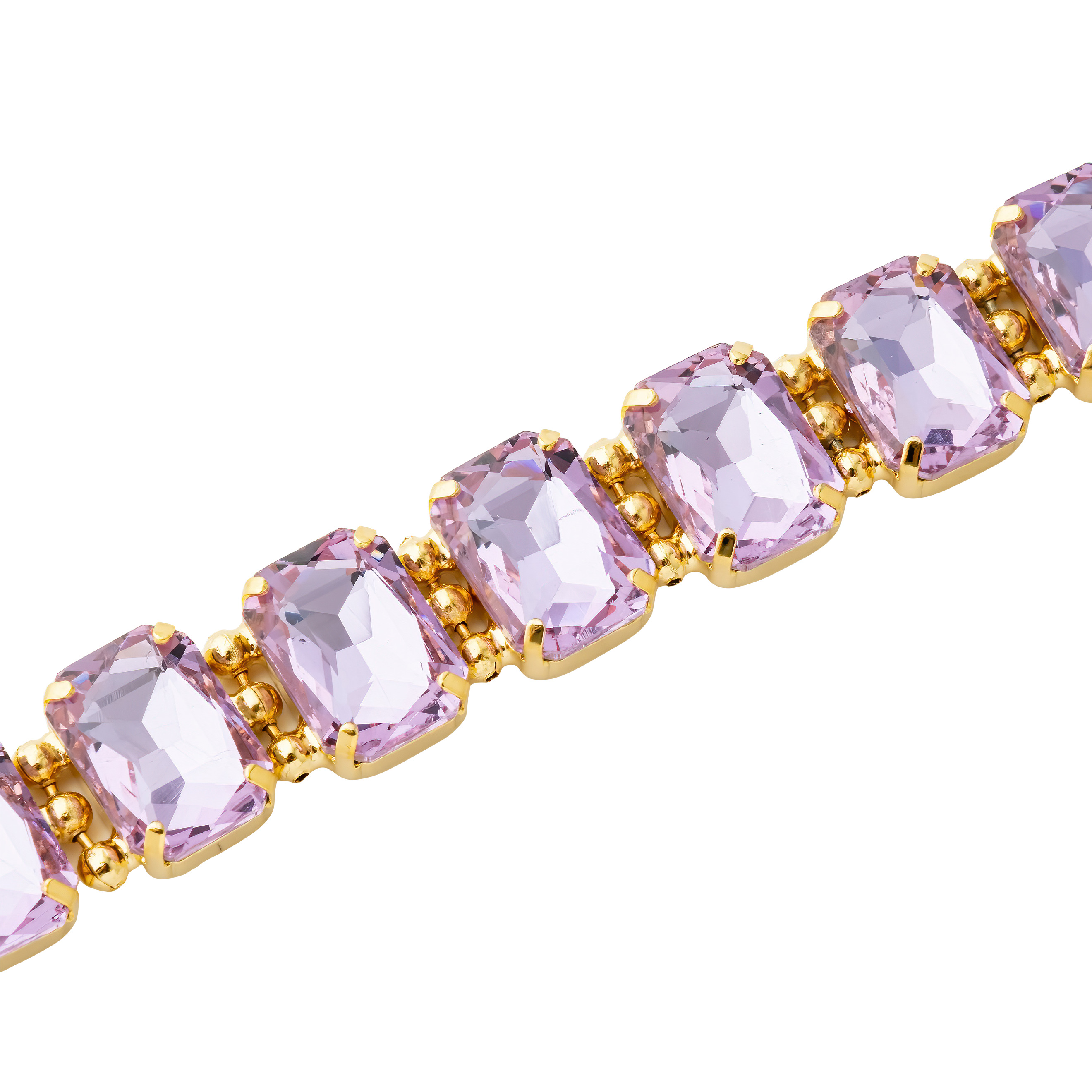 bracelet with pink crystals