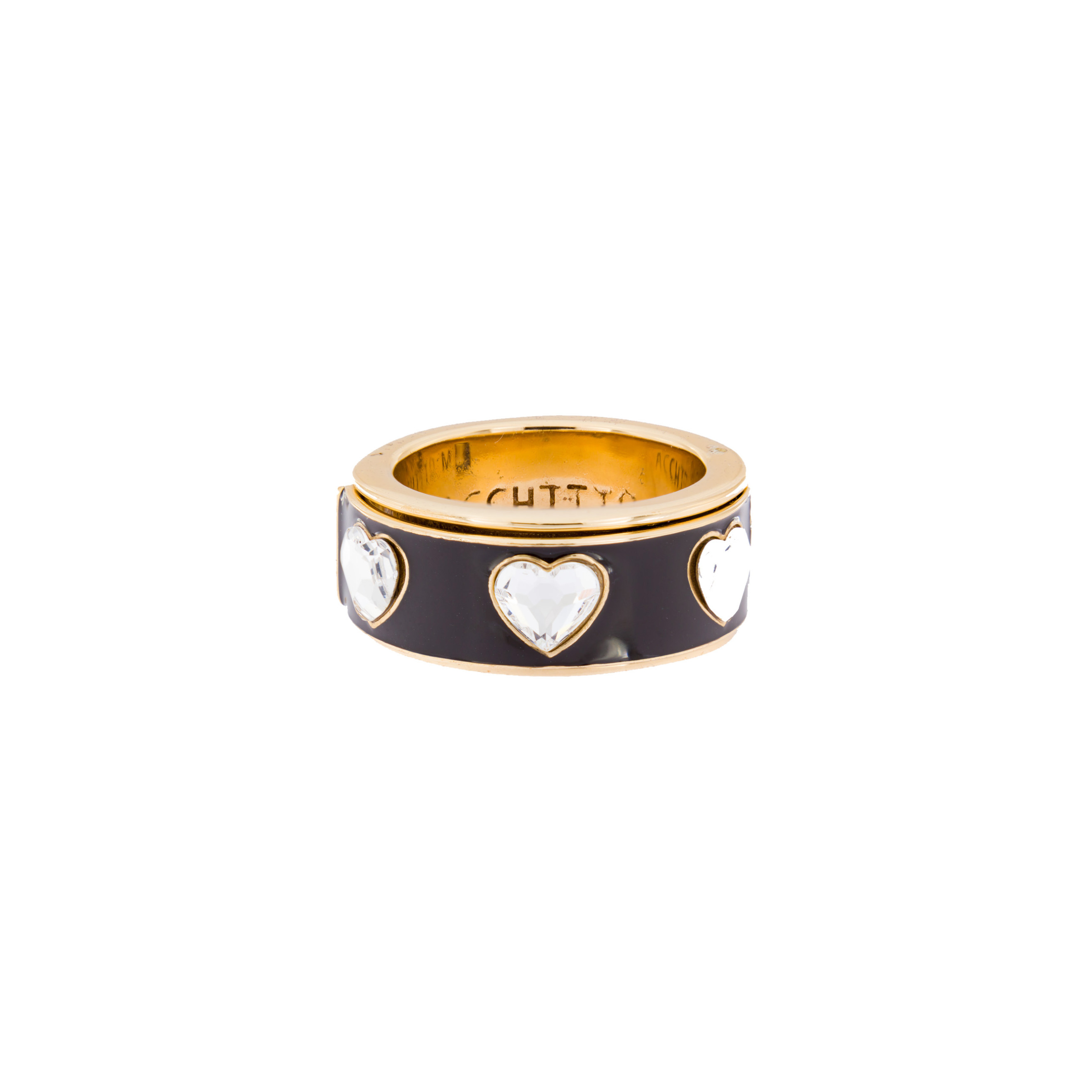 Открывающееся кольцо с черной эмалью APERIO AMAME RING