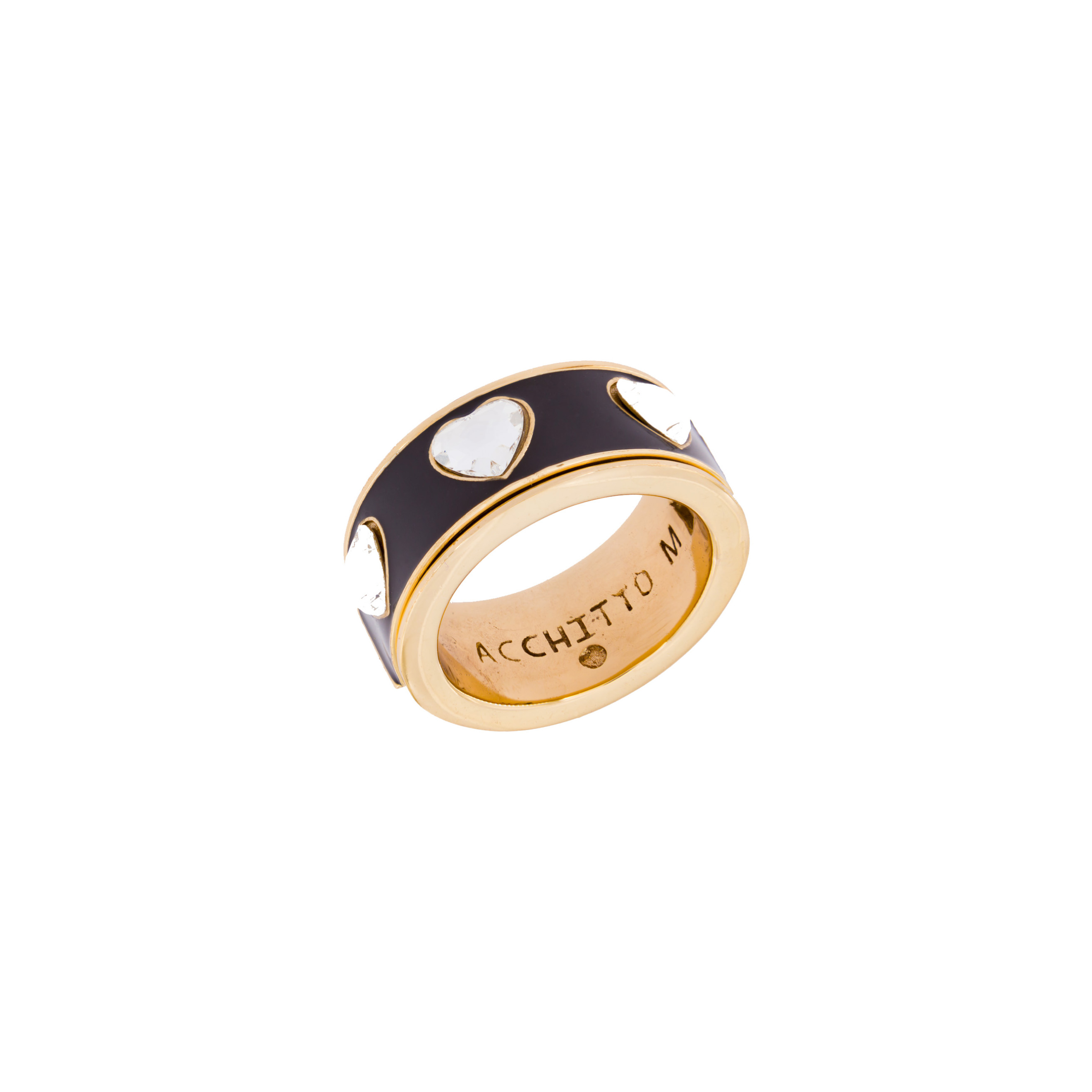 Открывающееся кольцо с черной эмалью APERIO AMAME RING