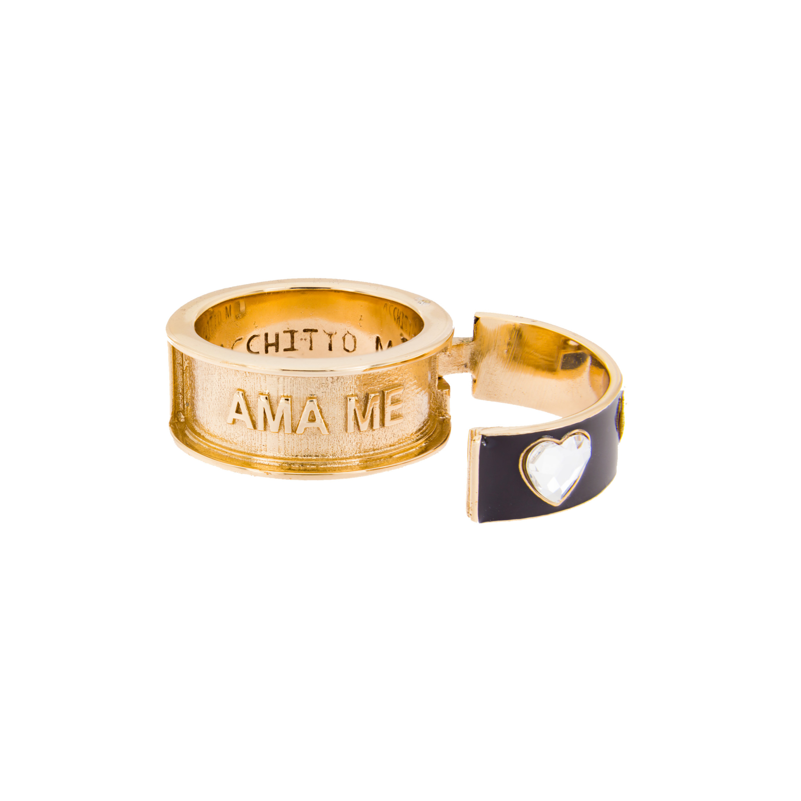 Открывающееся кольцо с черной эмалью APERIO AMAME RING