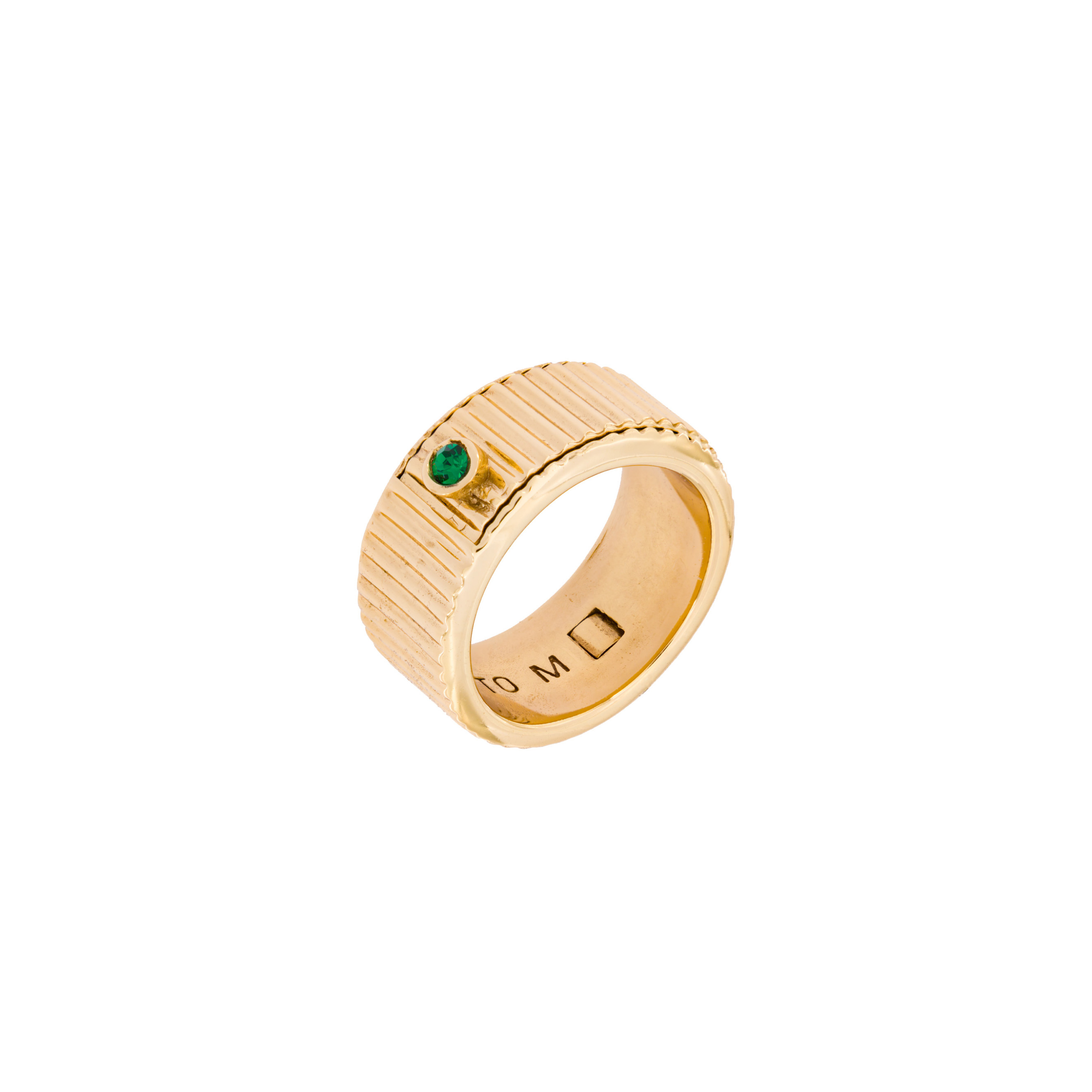 Открывающееся кольцо с зеленой эмалью APERIO GREATEFULL RING