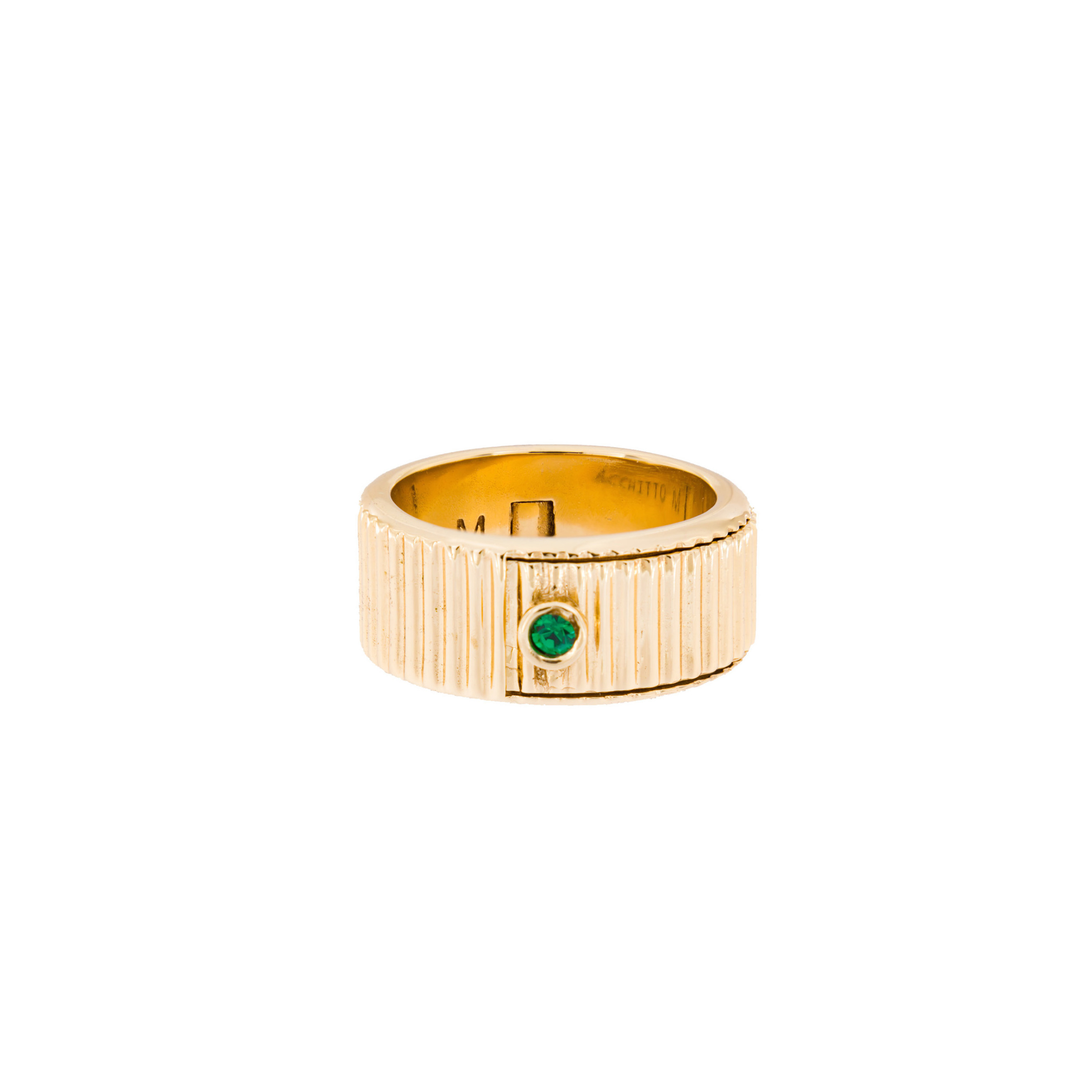 Открывающееся кольцо с зеленой эмалью APERIO GREATEFULL RING