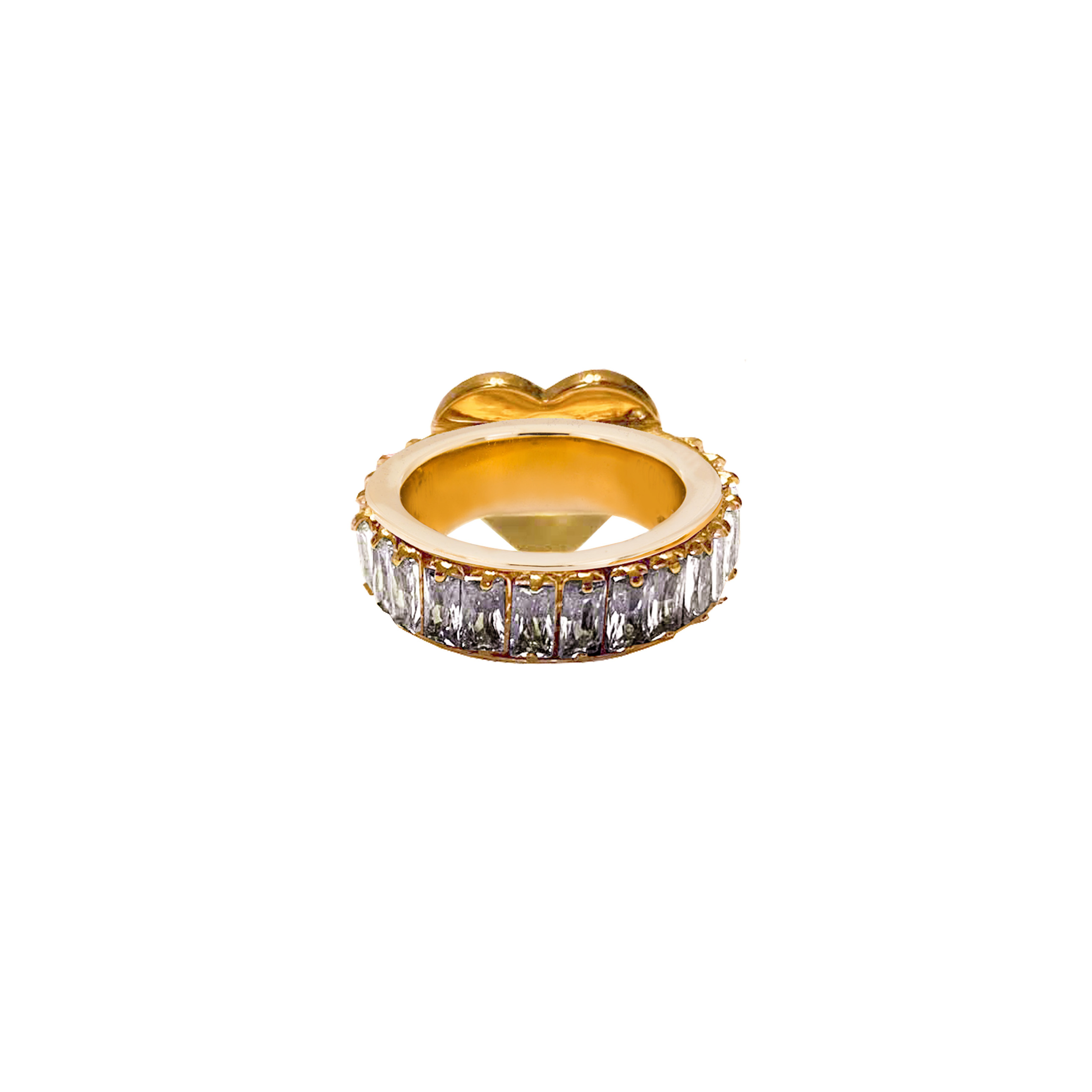 Кольцо с красным кристаллом в виде сердца ELY RING
