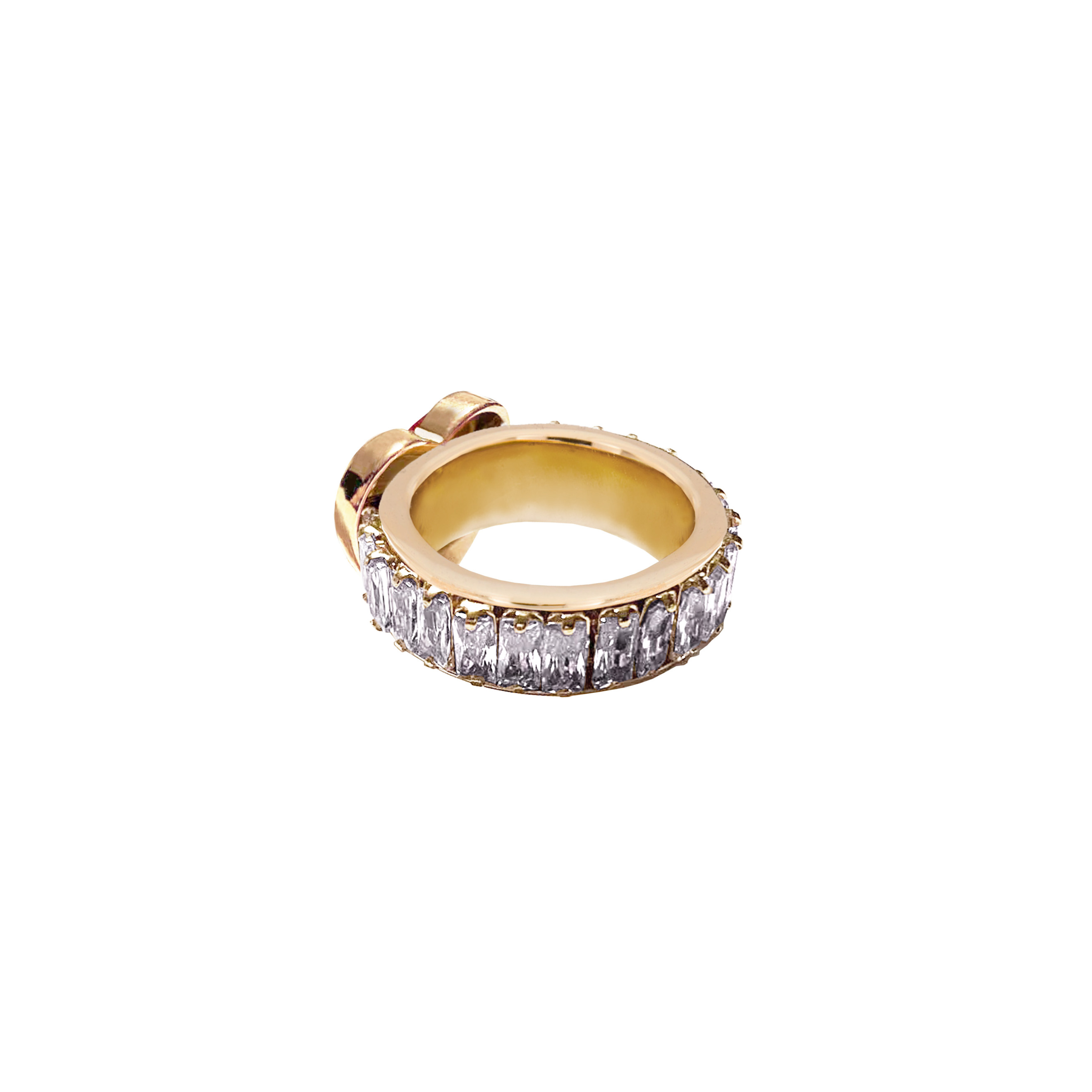 Кольцо с красным кристаллом в виде сердца ELY RING