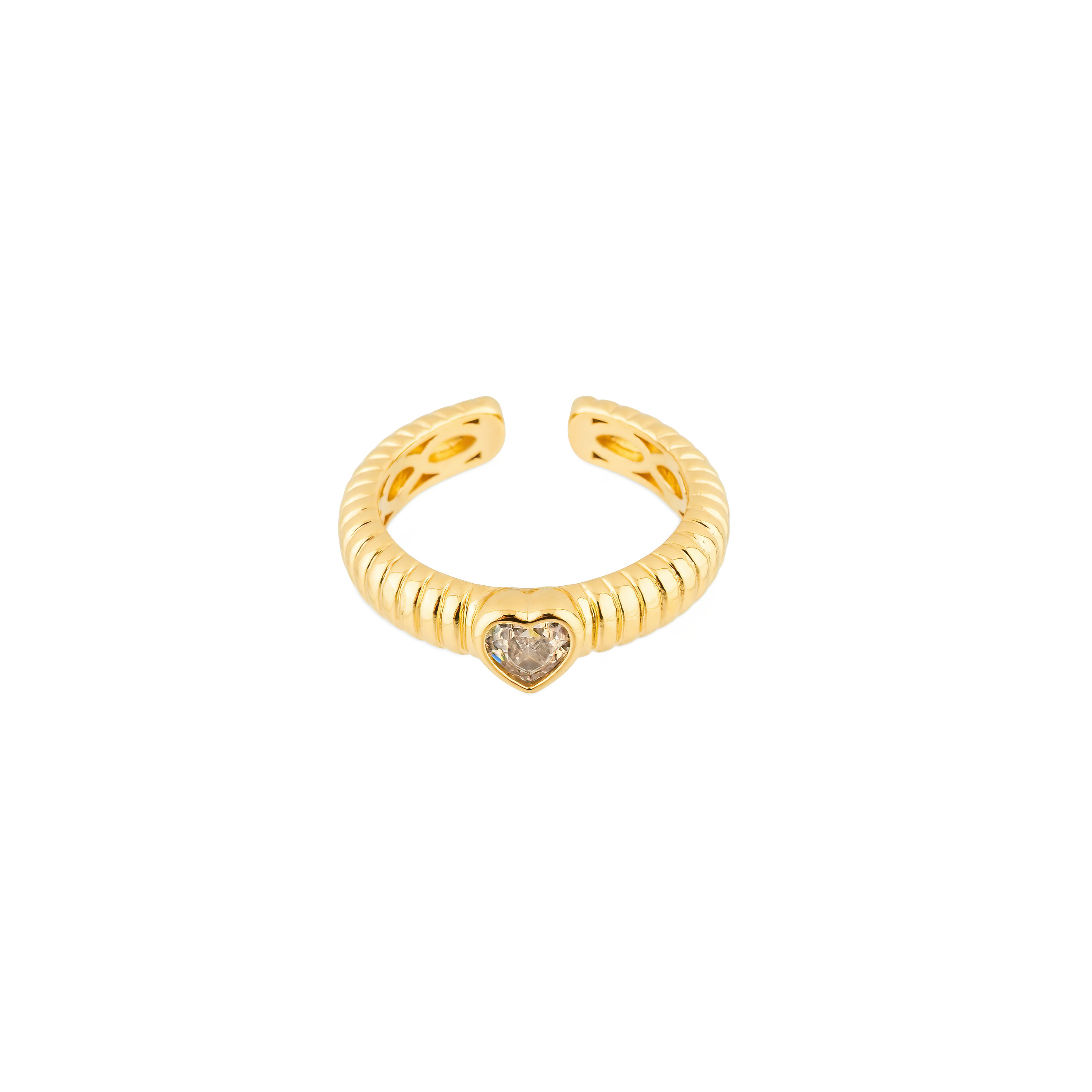 curly ring with a white heart