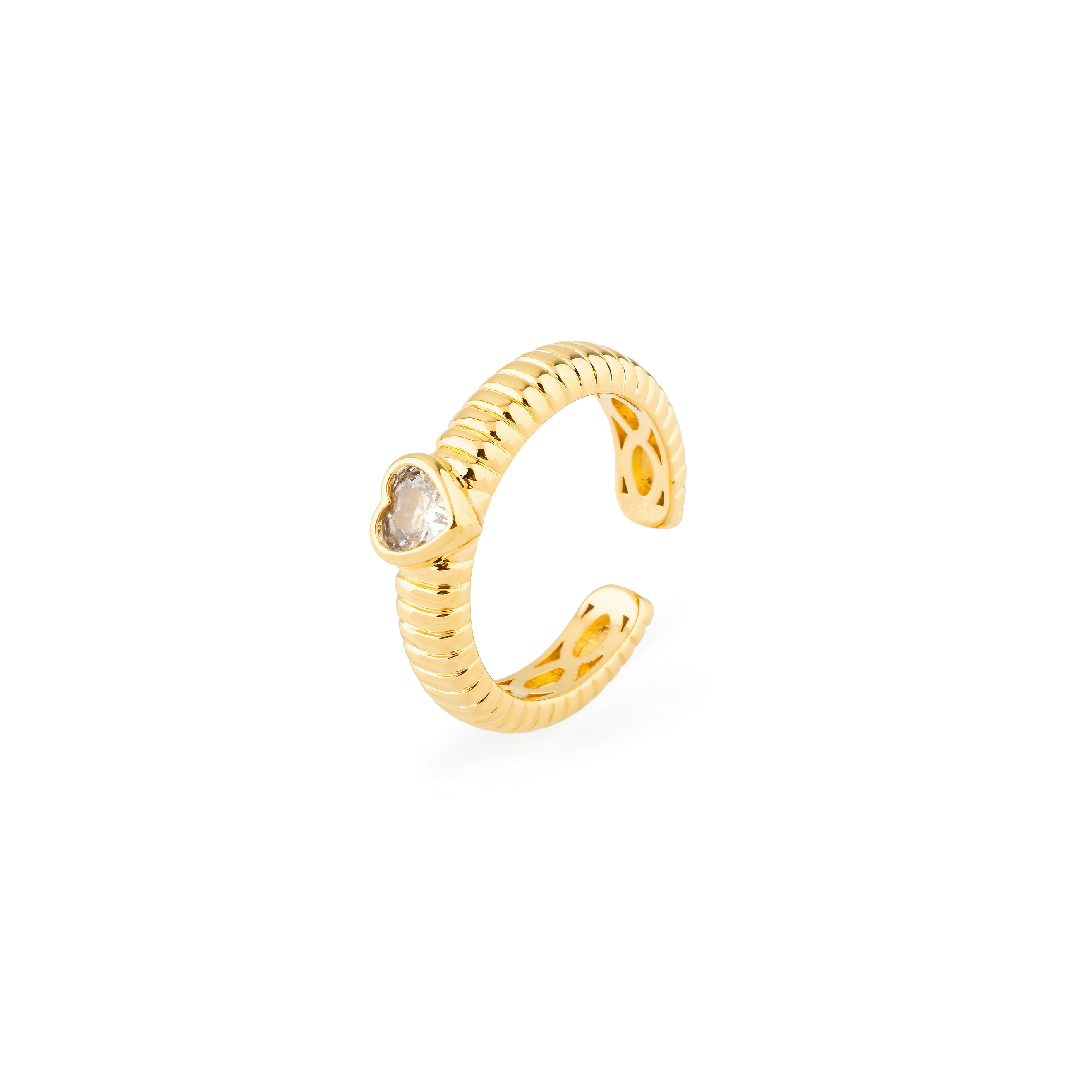 curly ring with a white heart