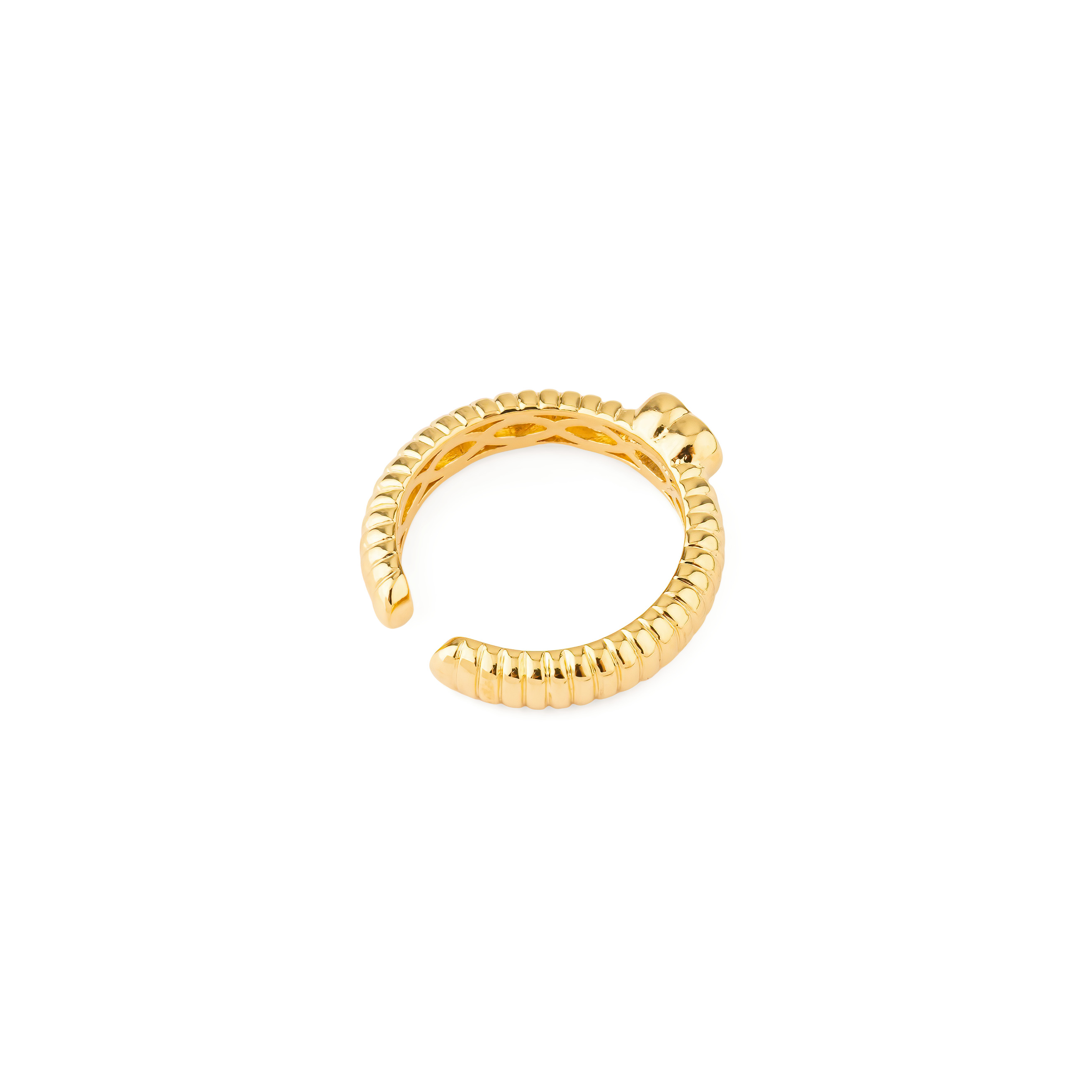 curly ring with a white heart