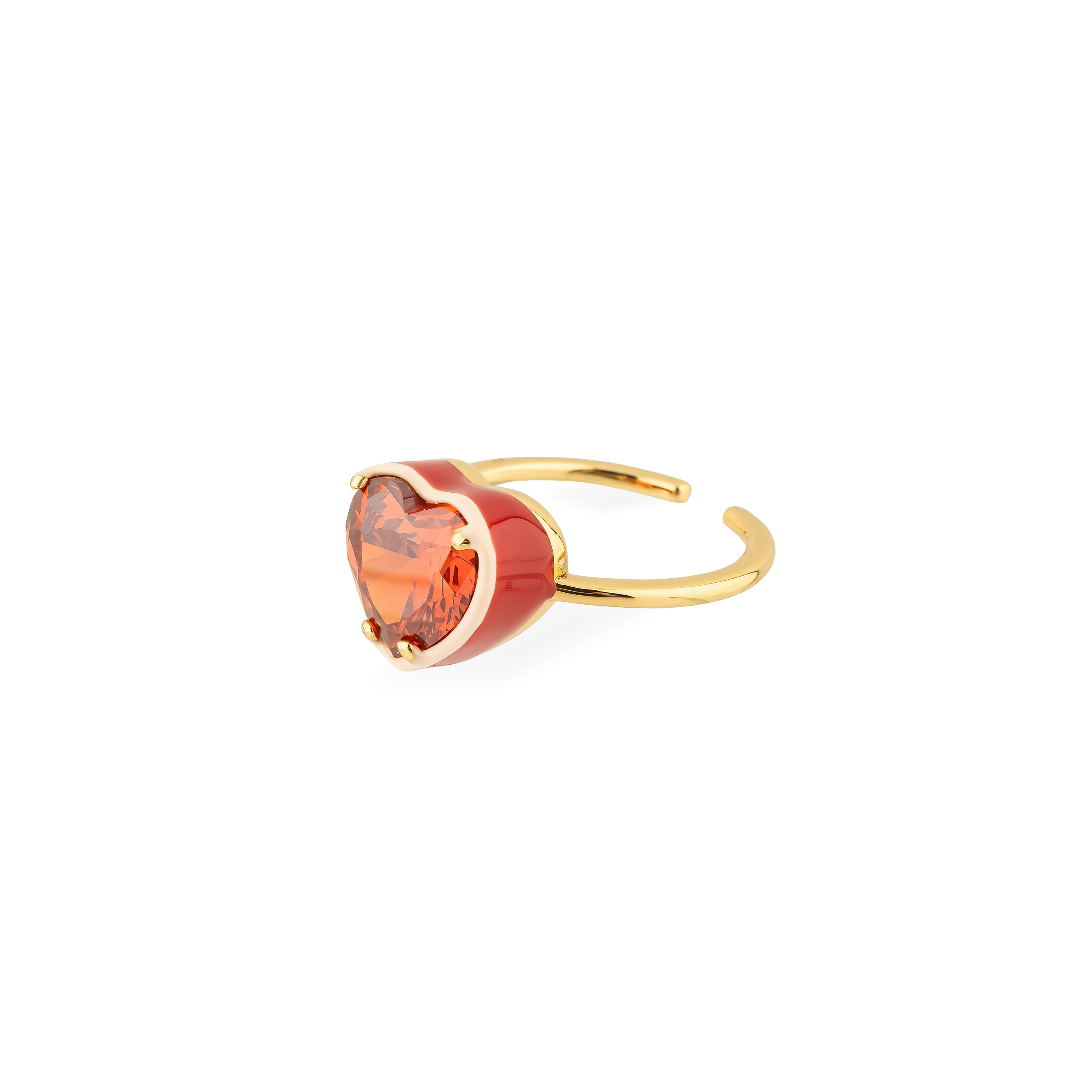 ring with a red crystal heart