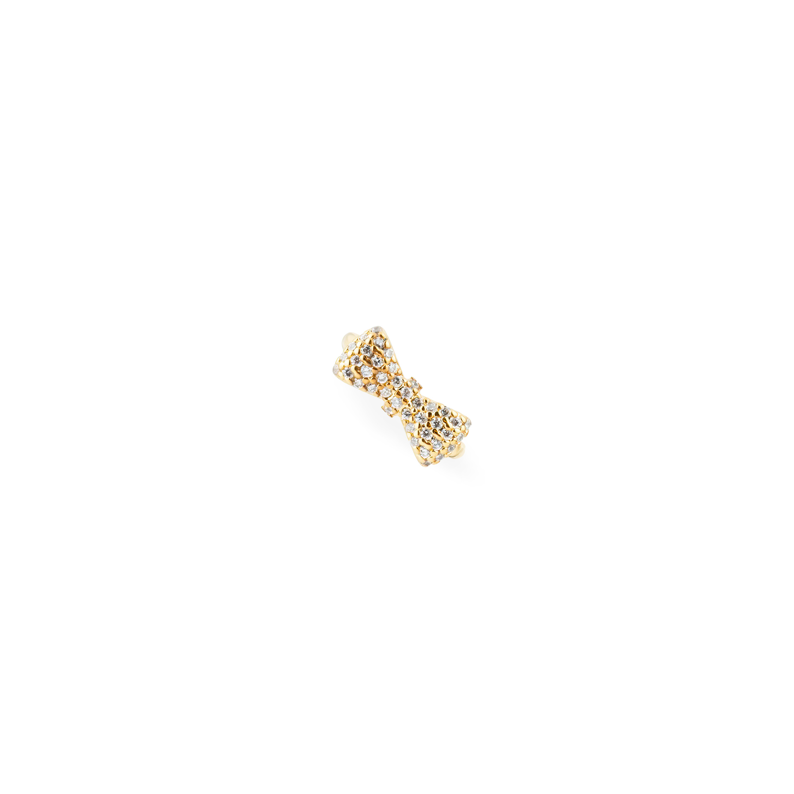 gold-tone bow cuff with crystals